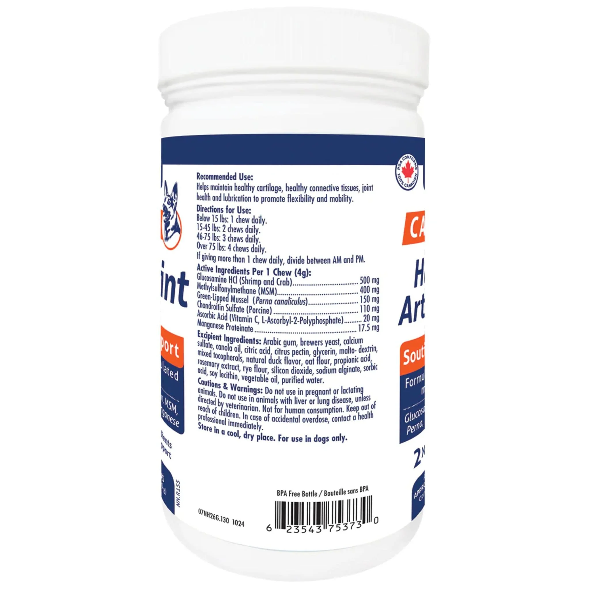 Naka Pet Love Canine Hip + Joint Powder, Veterinarian Formulated Advanced Mobility Support for Dogs with Glucosamine, Chondroitin & MSM, 130 Chews - Image 2