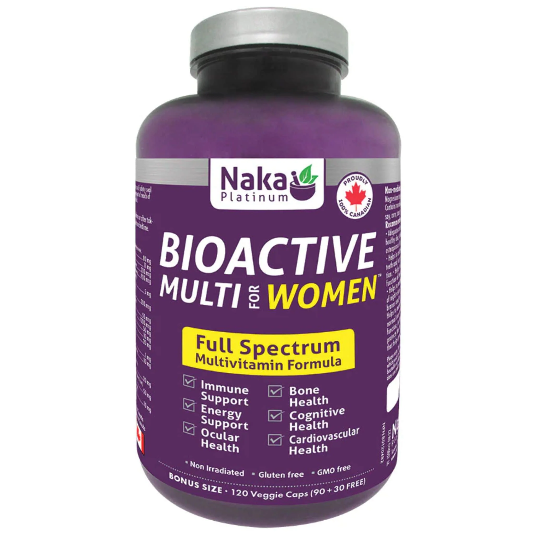 Naka Platinum Bioactive Multi for Women, Full Spectrum Multivitamin, 60 Vegetable Capsules - Image 2