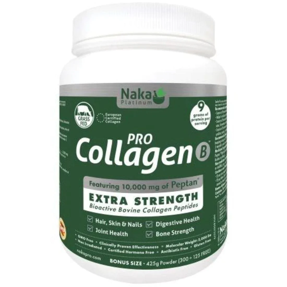 Naka Platinum Bovine Collagen Powder 10,000mg, 100% Pure, 425g