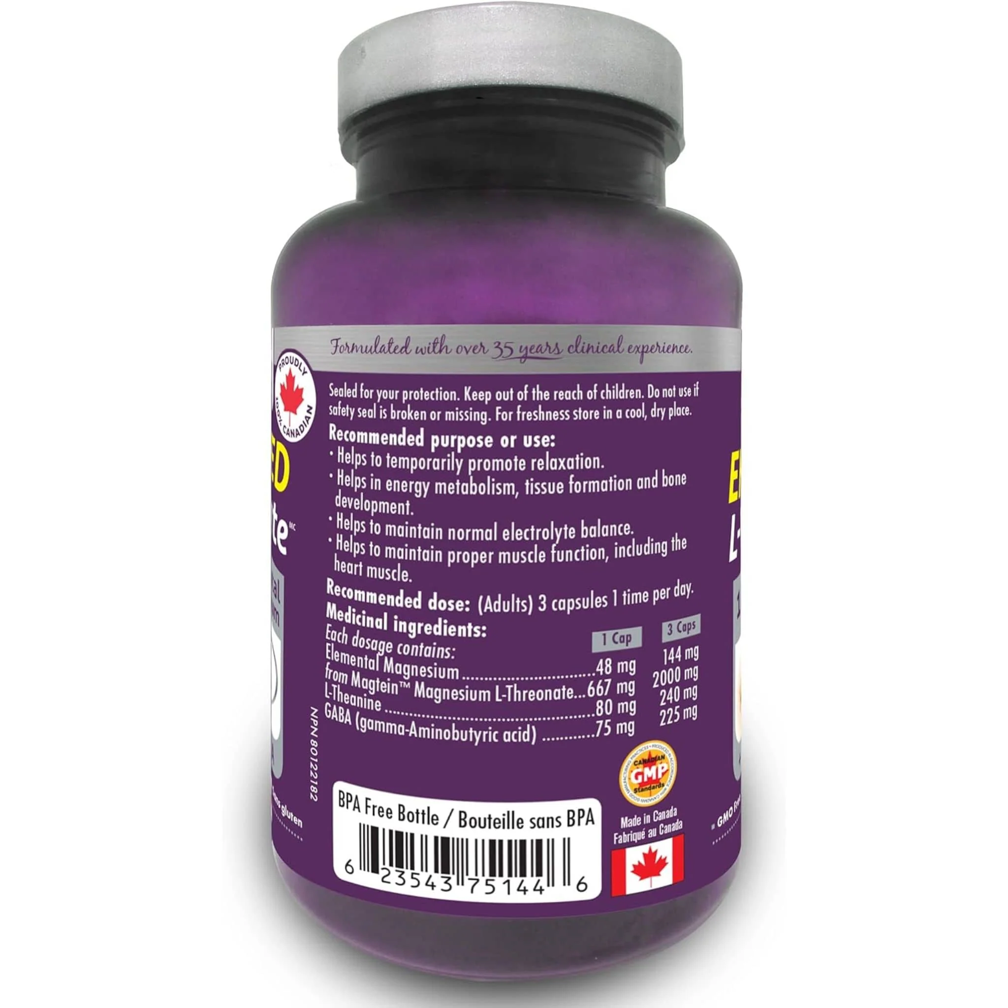 Naka Platinum Enhanced Magnesium L-Threonate 144mg with L-Theanine and GABA, 60 Vegetable Capsules - Image 2