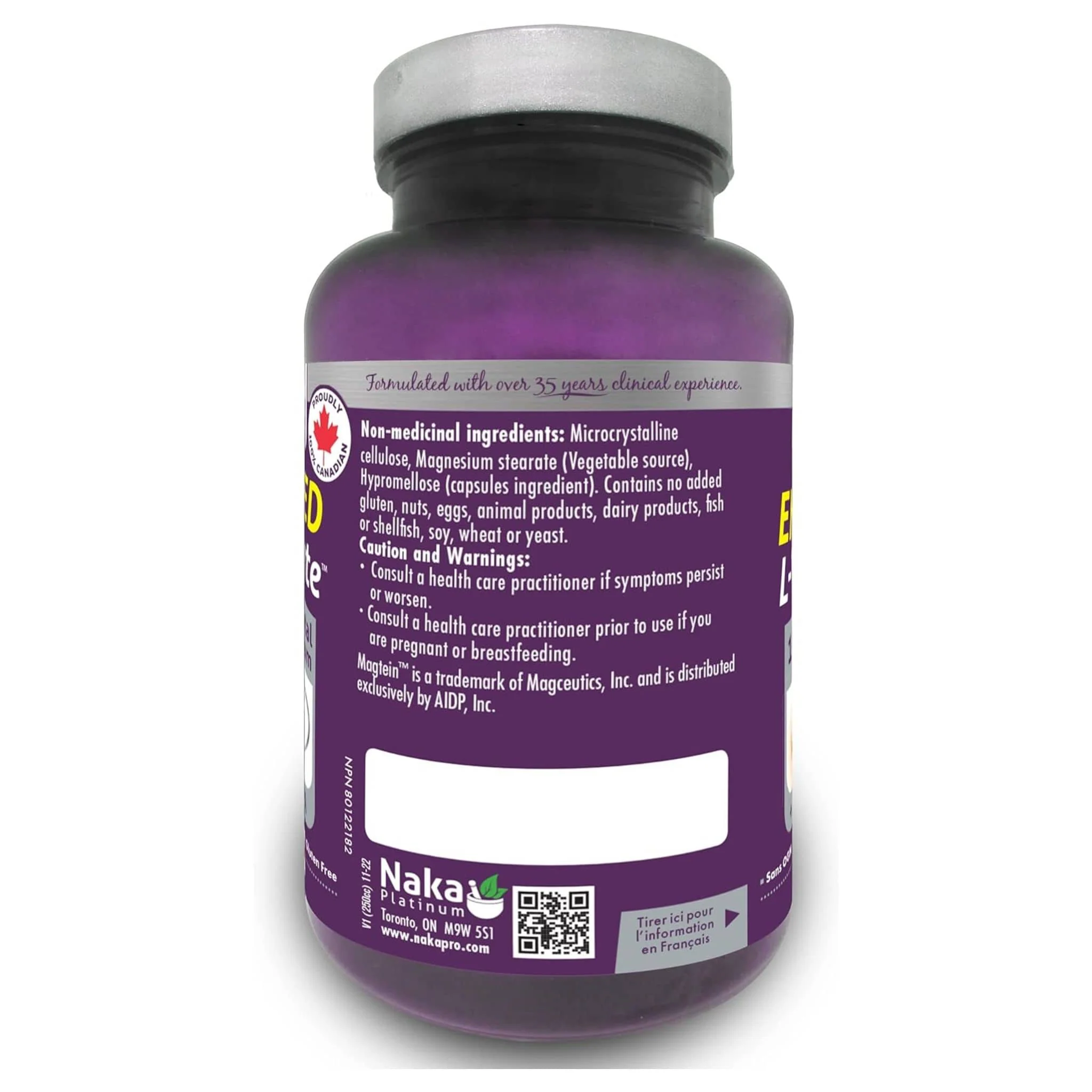 Naka Platinum Enhanced Magnesium L-Threonate 144mg with L-Theanine and GABA, 60 Vegetable Capsules - Image 3