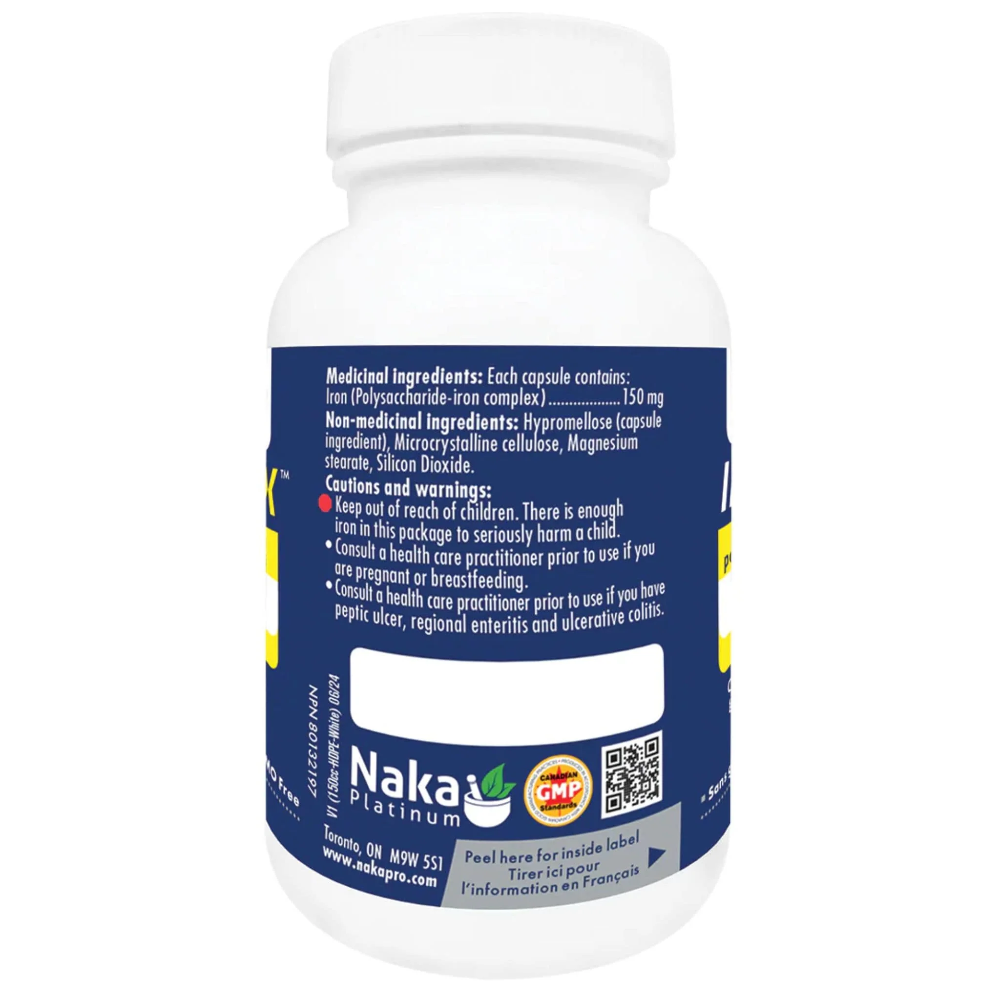 Naka Platinum IronMax 150mg Iron Pills, Supports Red Blood Cell Formation and Helps to Prevent Iron Defiency Anemia, 30 Vegetable Capsules - Image 3