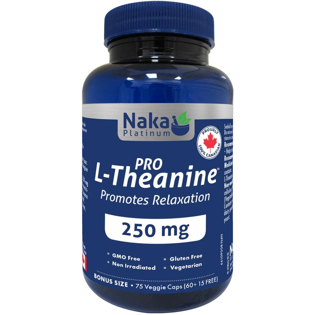 Naka Platinum L-Theanine 250mg, 75 Veg Capsules