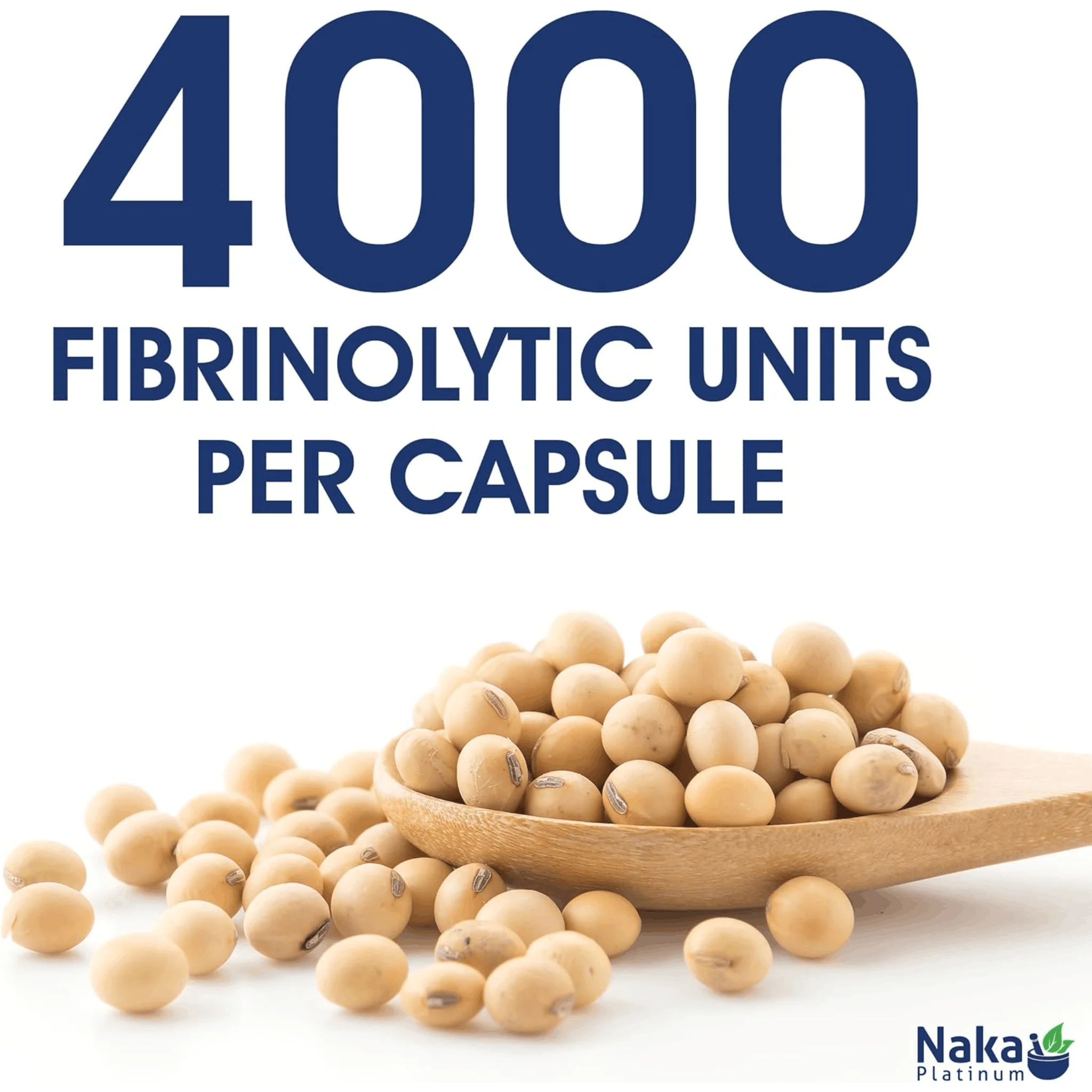 Naka Platinum Natto4000, Nattokinase 100mg, 4000 FUs, Supports Heart Health, 60 Delayed Release Vegetable Capsules - Image 3
