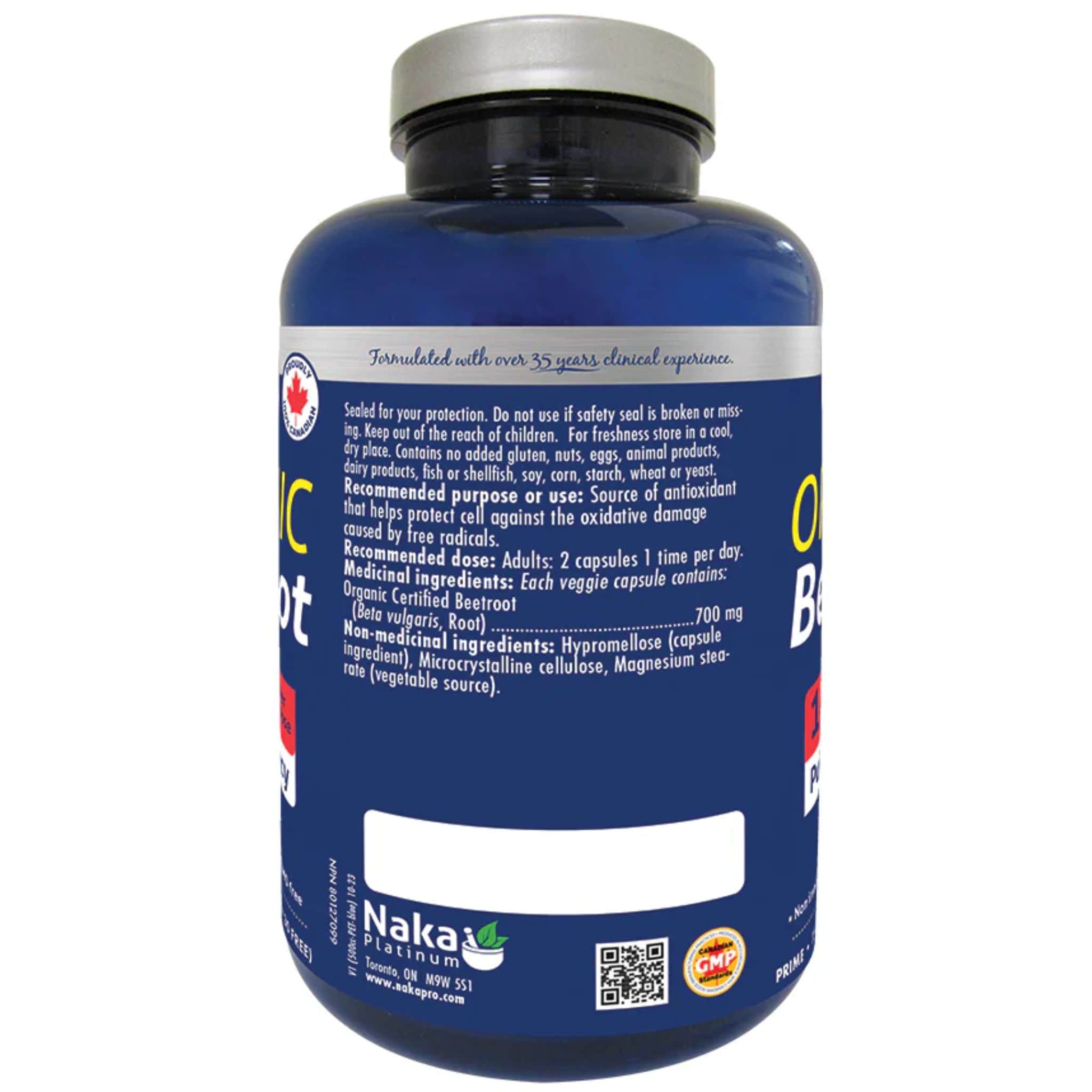 Naka Platinum Organic Beetroot 1400mg, 75 Vegetable Capsules - Image 2