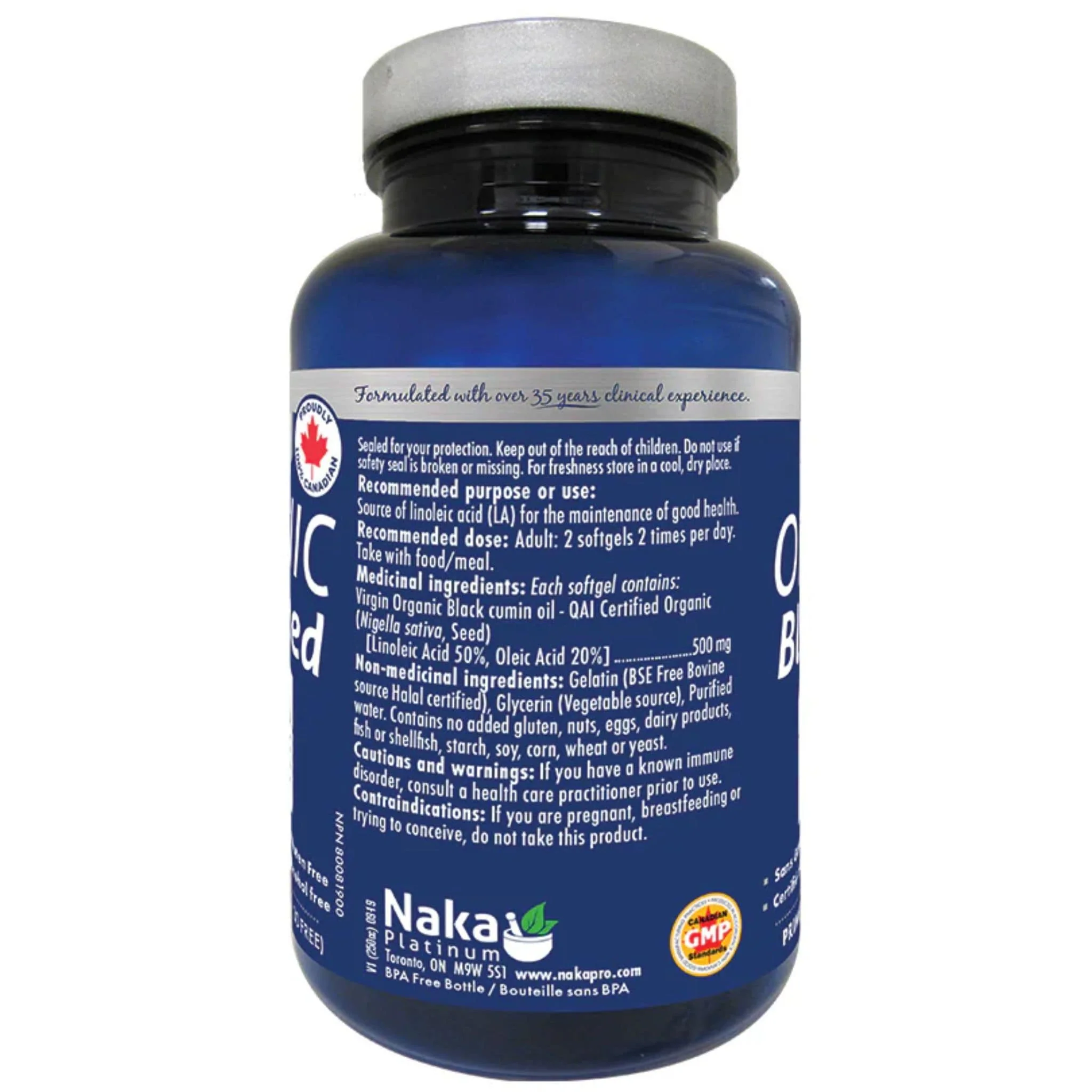 Naka Platinum Organic Black Seed Oil 500mg, Cold Pressed, 2-3% Thymoquinone, 150 Softgels - Image 2