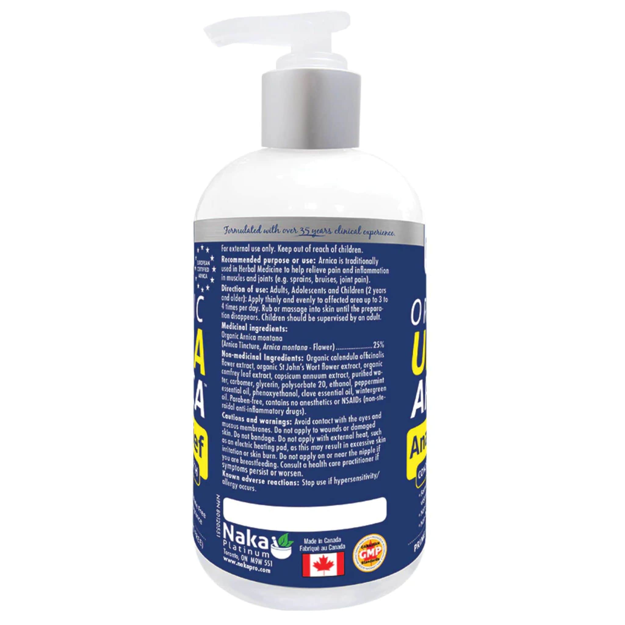 Naka Platinum Organic Ultra Arnica Pain Relief Lotion, Maximum Strength Arnica Lotion, Non-Greasy and Fast Acting - Image 2