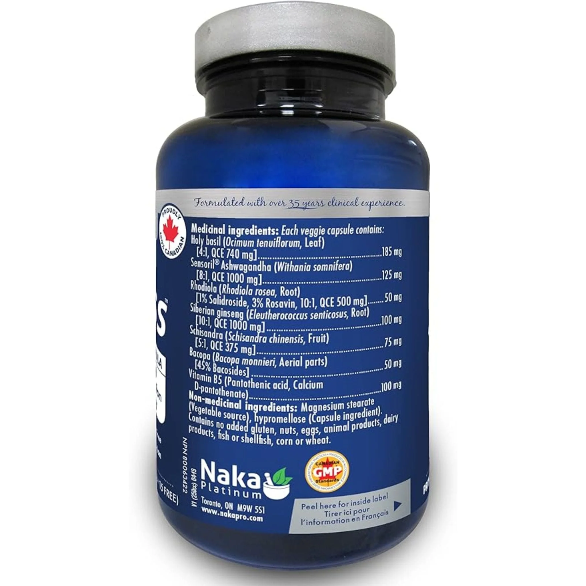 Naka Platinum Pro Stress, Adatogenic Formula, 75 Vegetable Capsules - Image 2