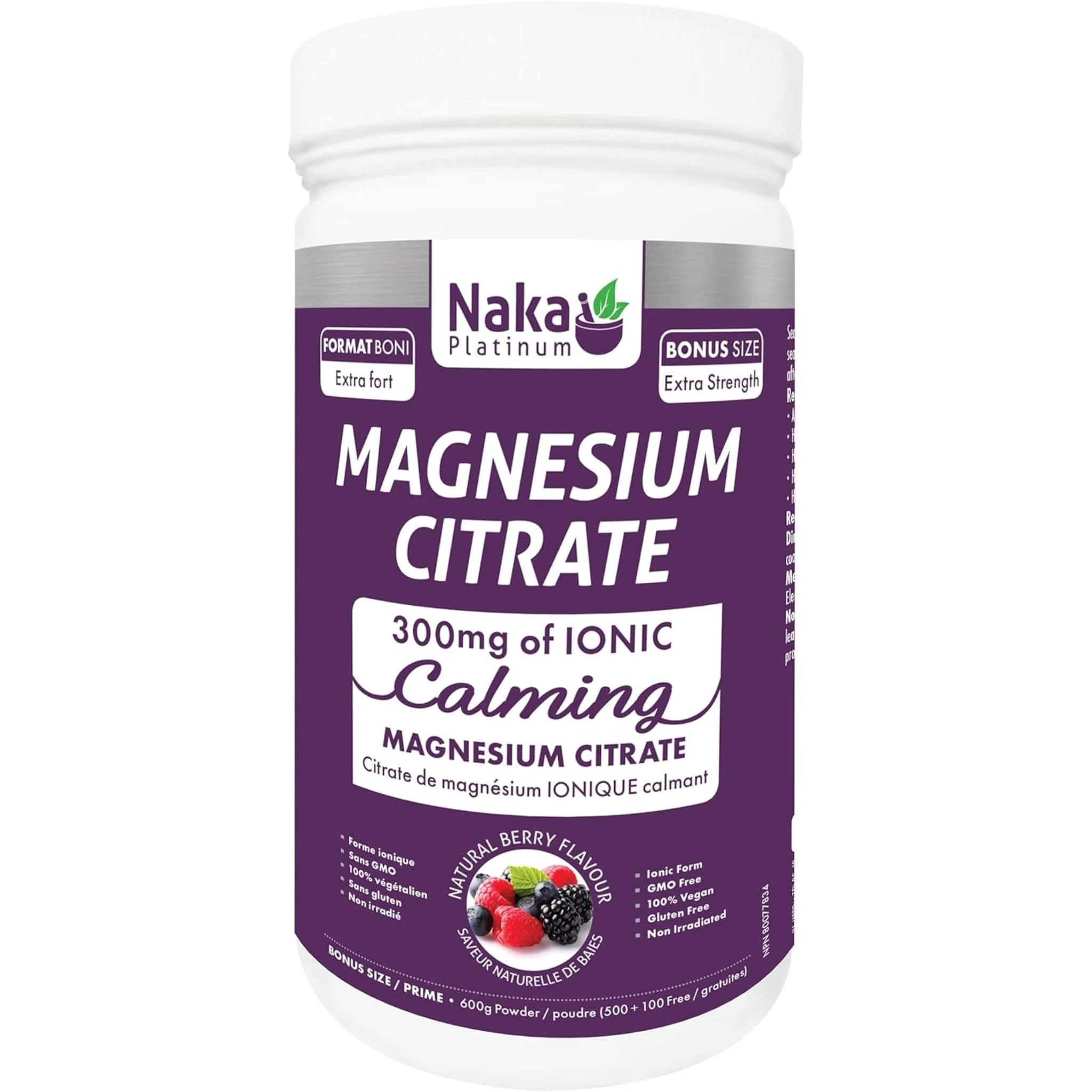 Naka Magnesium Citrate Calming Powder, 300mg Ionic Magnesium Powder - Image 3