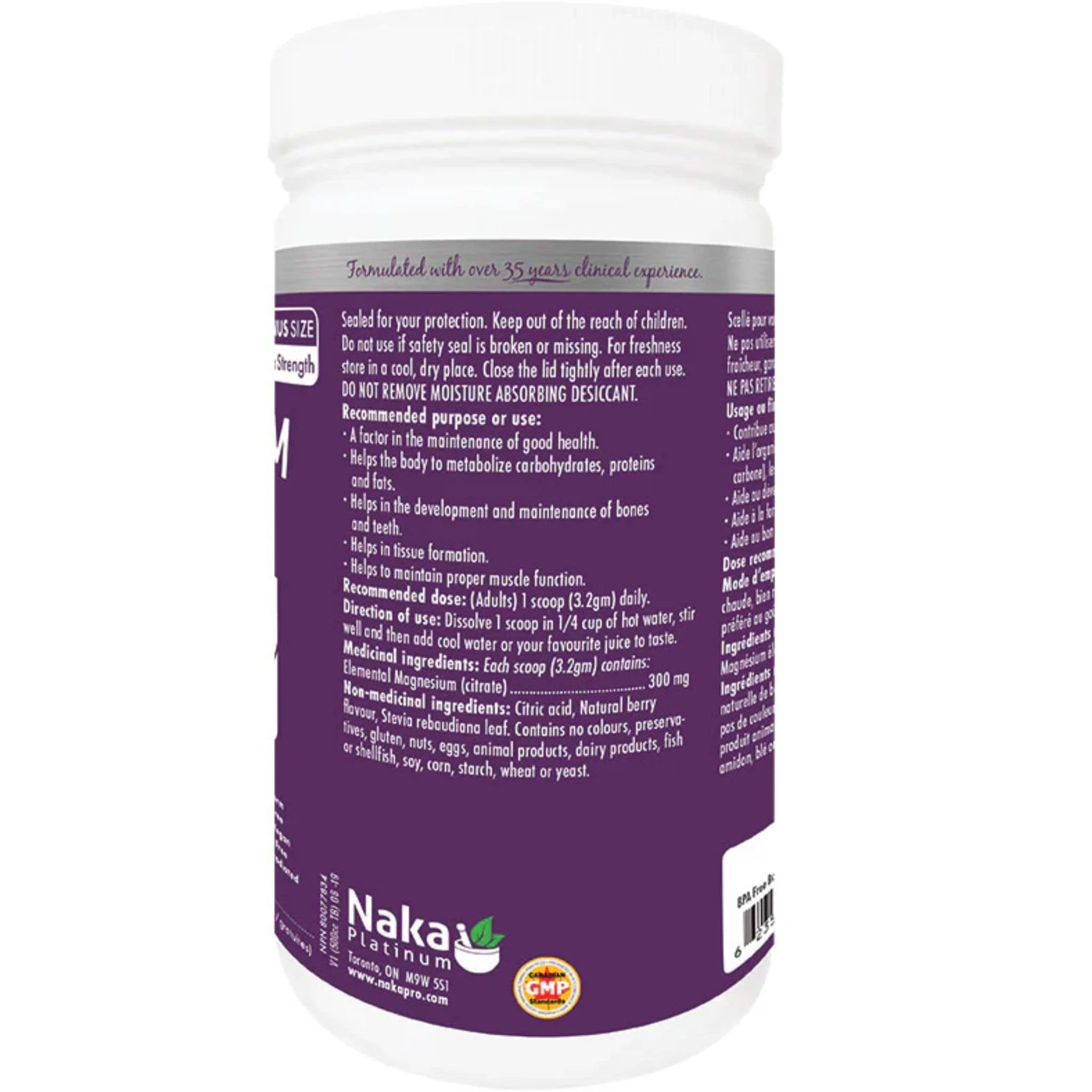 Naka Magnesium Citrate Calming Powder, 300mg Ionic Magnesium Powder - Image 4