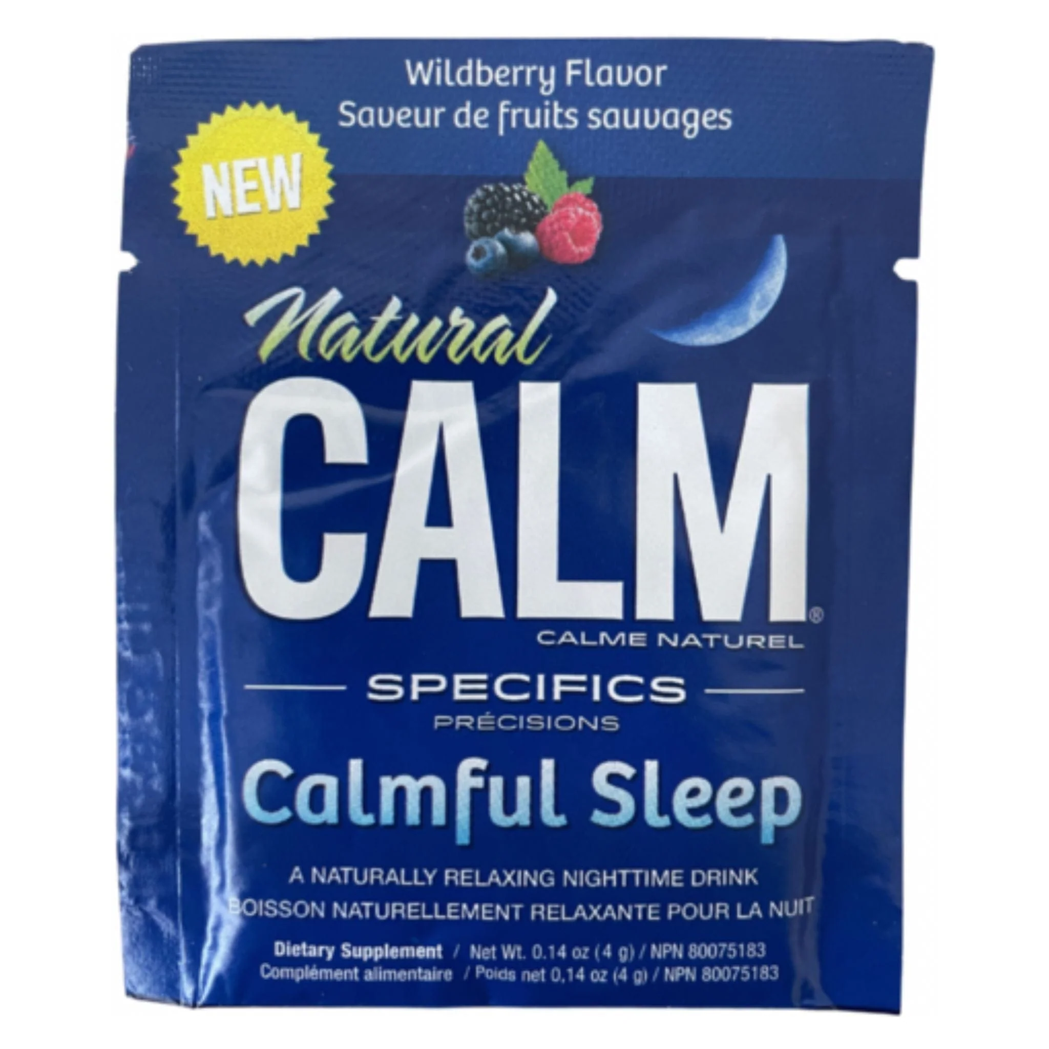 Natural Calm Sleep, Magnesium with GABA, Melatonin and Theanine, 1 Serving SAMPLE, 4g