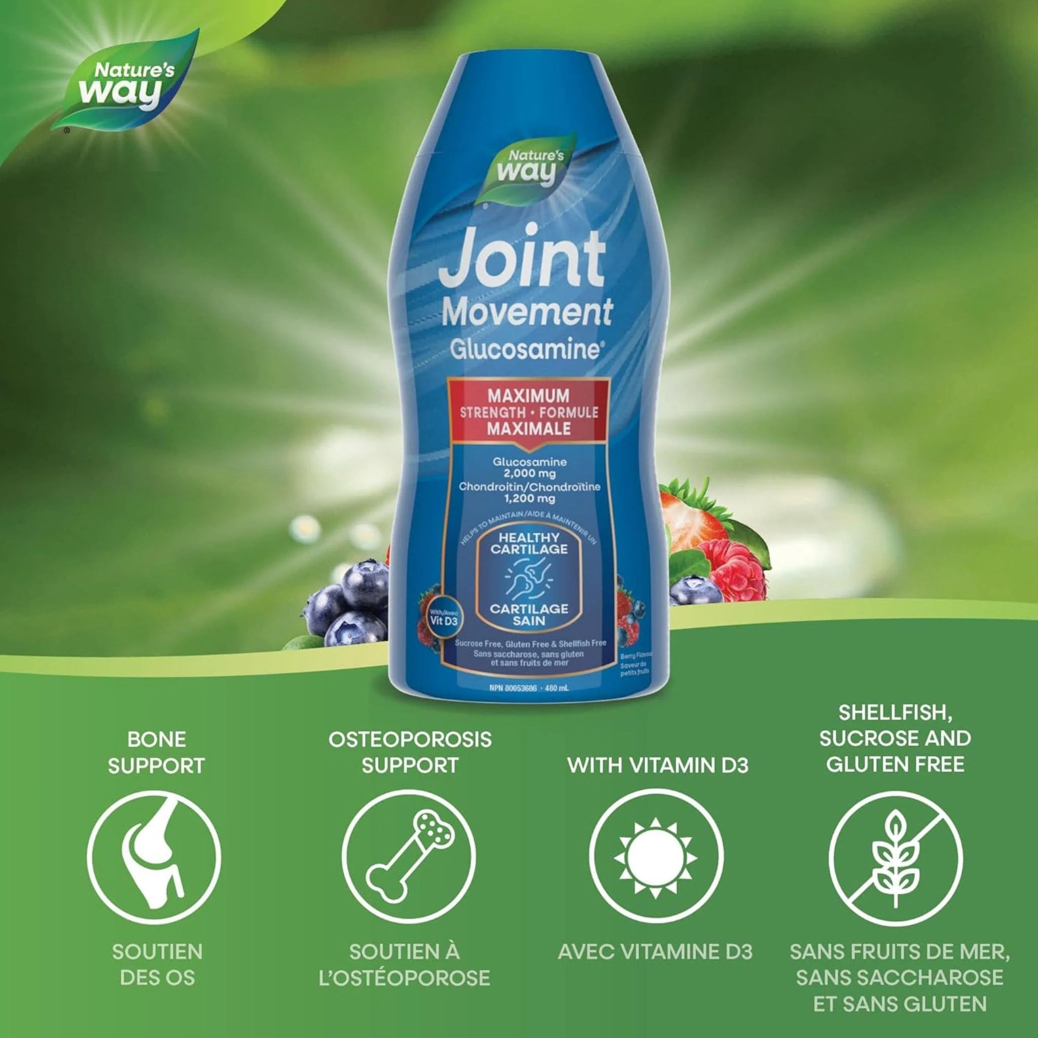 Nature's Way Joint Movement (Liquid Glucosamine), 480ml (Berry Flavour) - Image 4