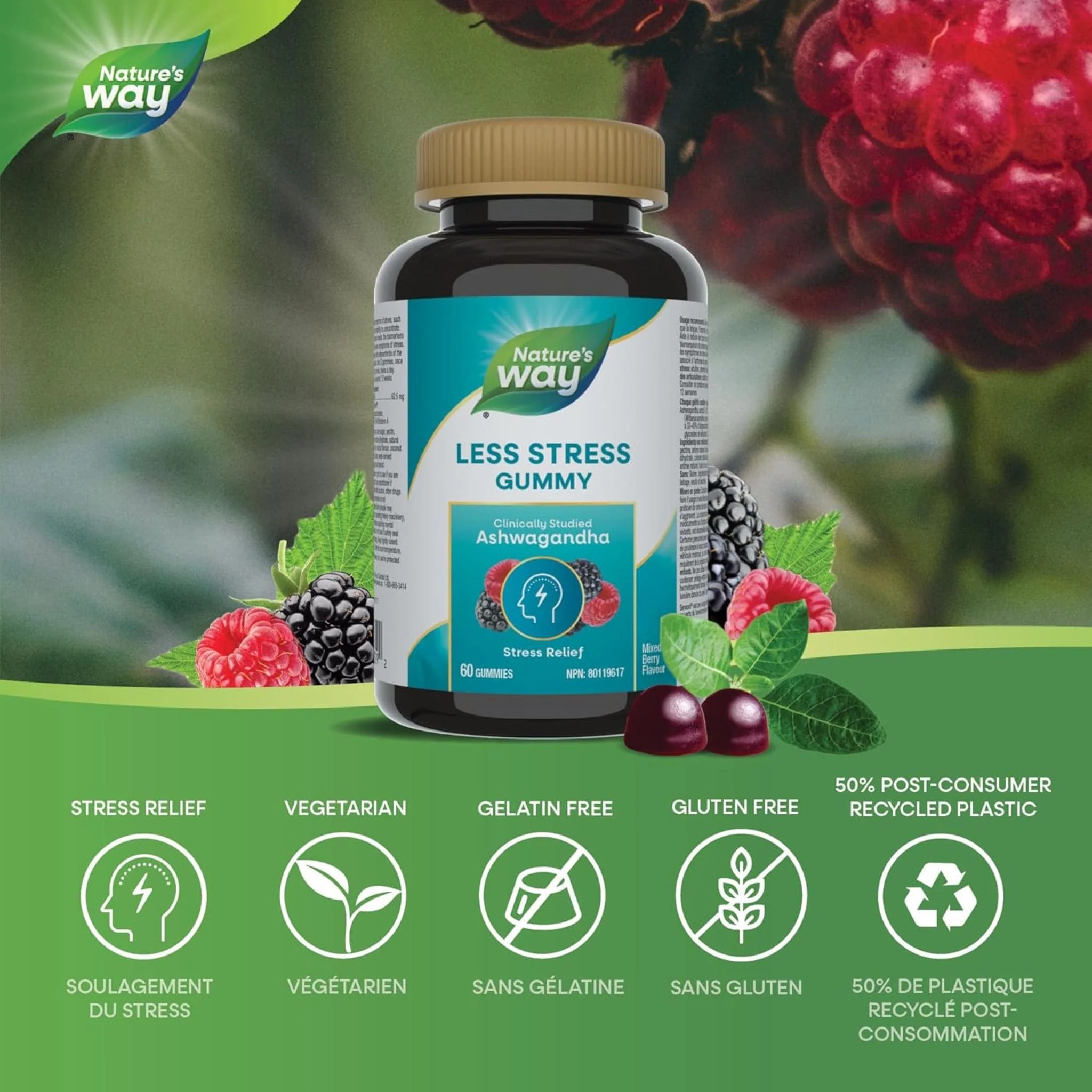 Nature's Way Less Stress Ashwagandha 5:1 Gummies - Image 3