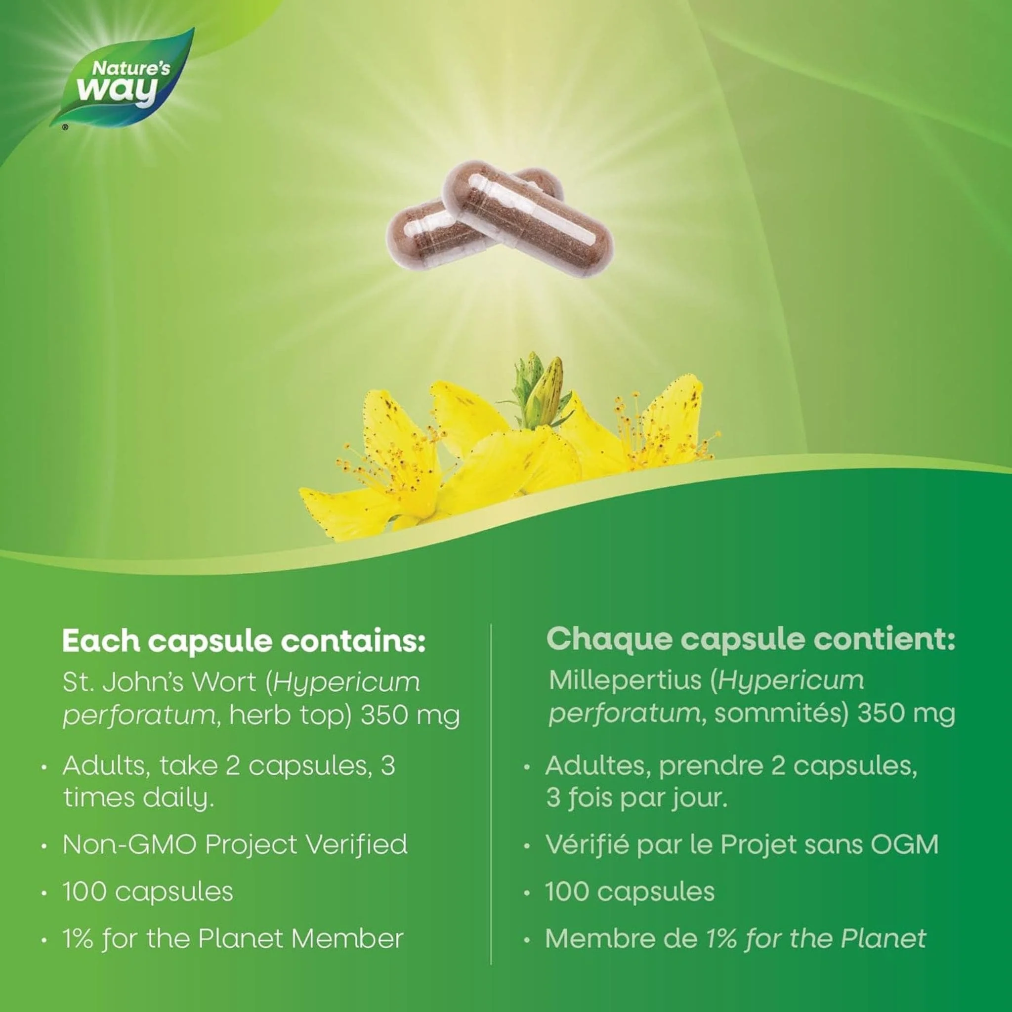 Nature's Way St. John’s Wort 350mg, 100 Vegetable Capsules - Image 5