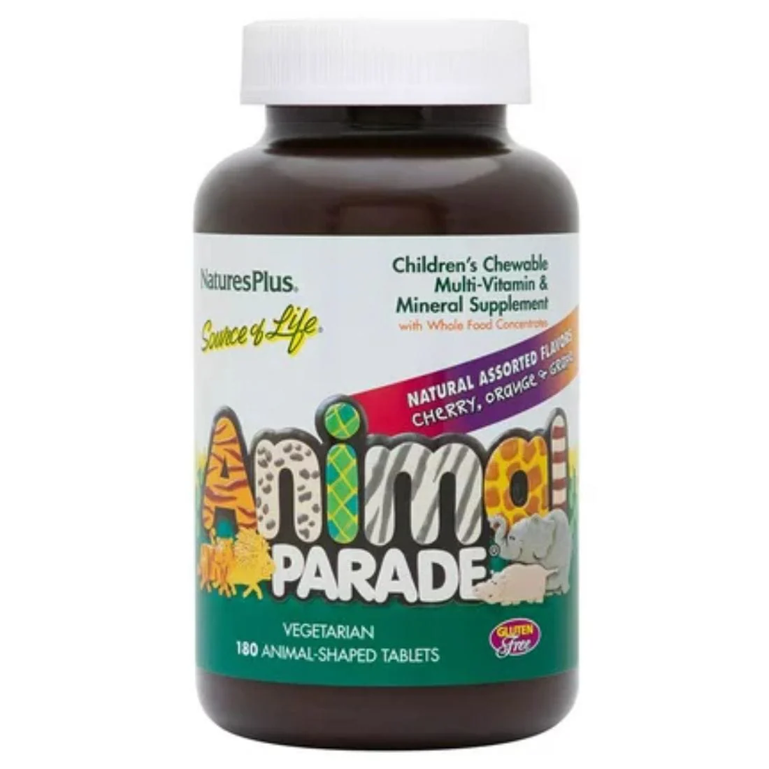 Nature's Plus Animal Parade Chewable Multivitamin & Multimineral for Kids, Assorted Natural Flavours - Image 2