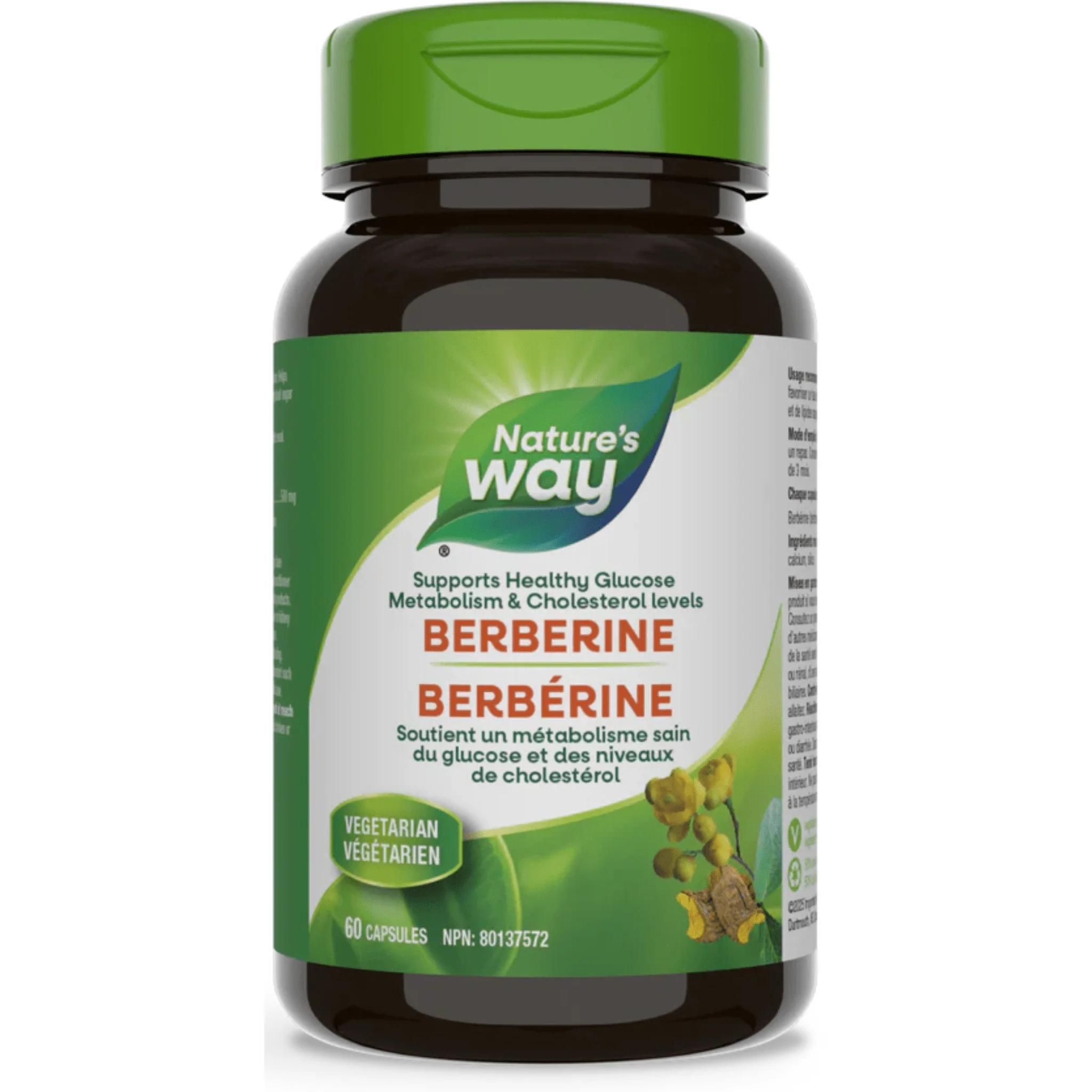 Nature's Way Berberine 500mg HCl, Supports Glucose Metabolism and Heart Health, 60 Vegetable Capsules