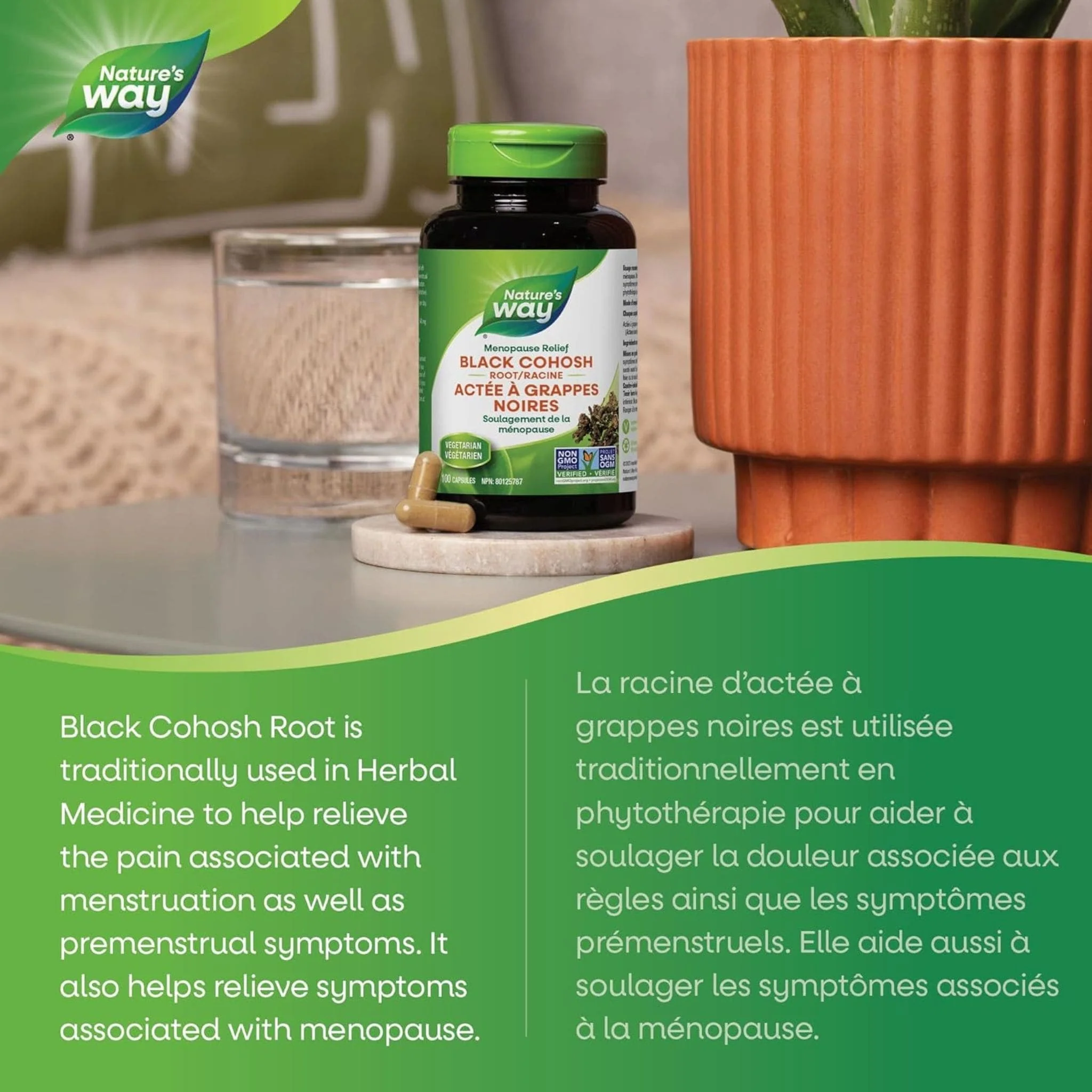 Nature's Way Black Cohosh Root 540mg, 100 Vegetable Capsules - Image 4
