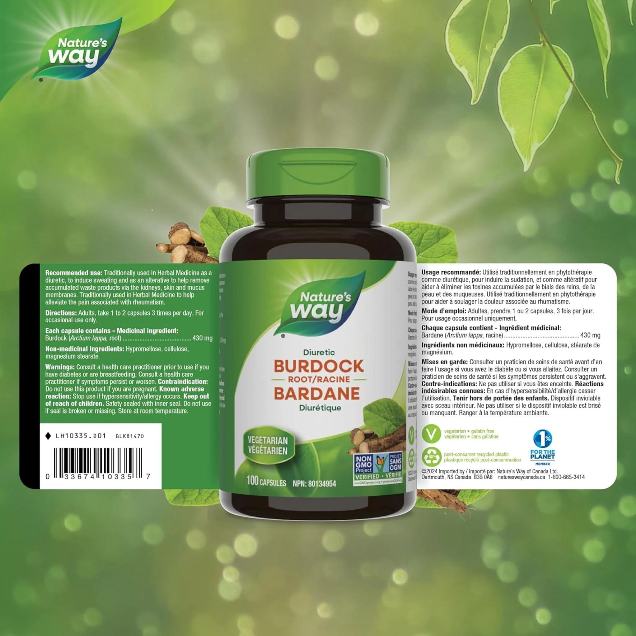 Nature's Way Burdock Root, 100 Vegetable Capsules - Image 2