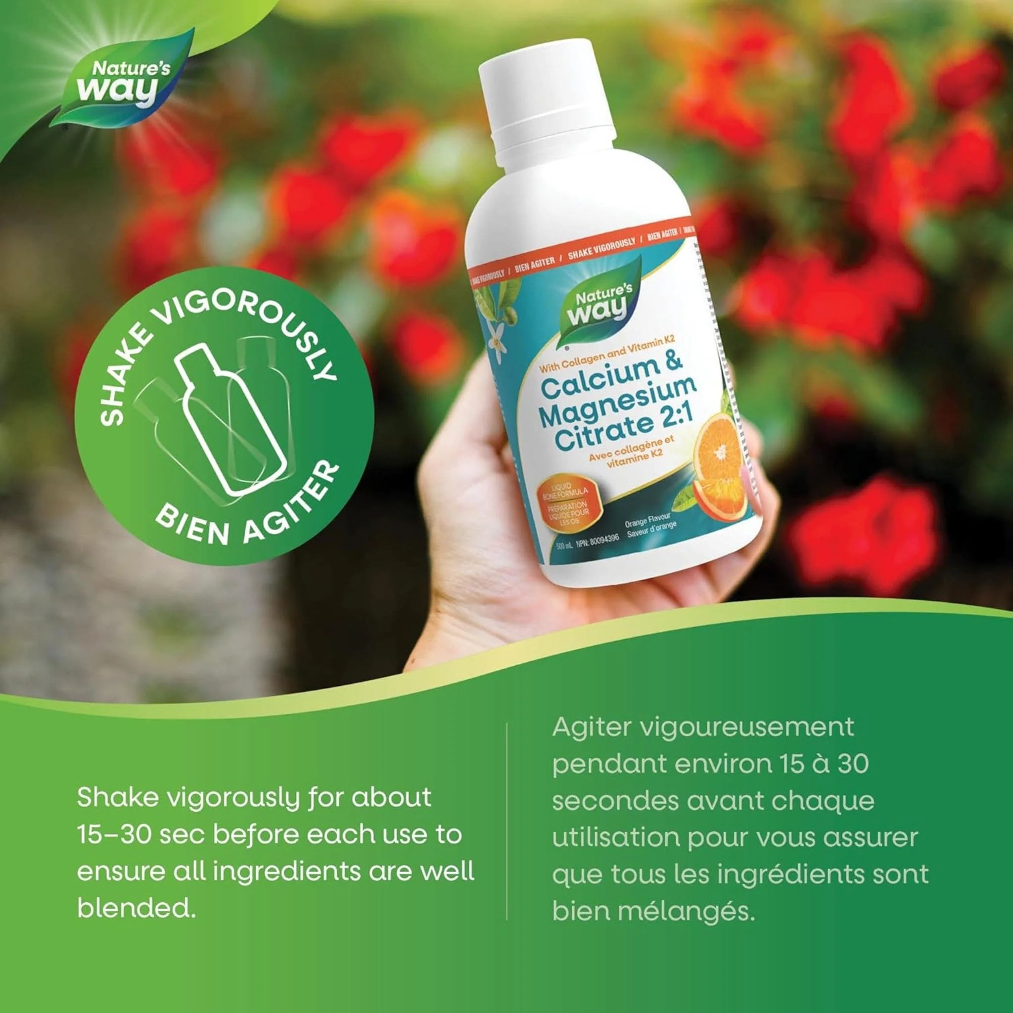 Nature's Way Calcium & Magnesium Citrate (2:1) with Vitamin K2 & Collagen, 500ml - Image 13