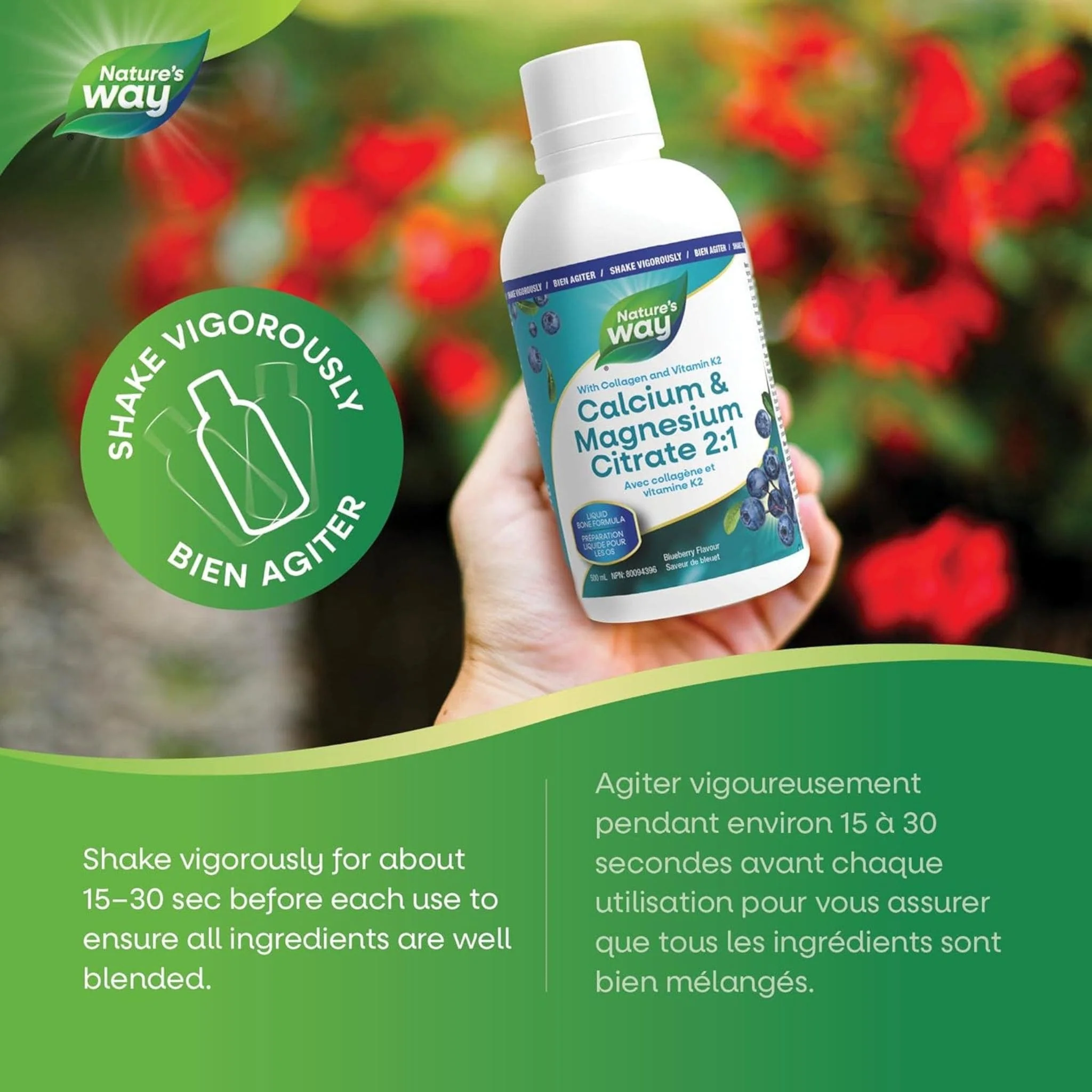 Nature's Way Calcium & Magnesium Citrate (2:1) with Vitamin K2 & Collagen, 500ml - Image 5