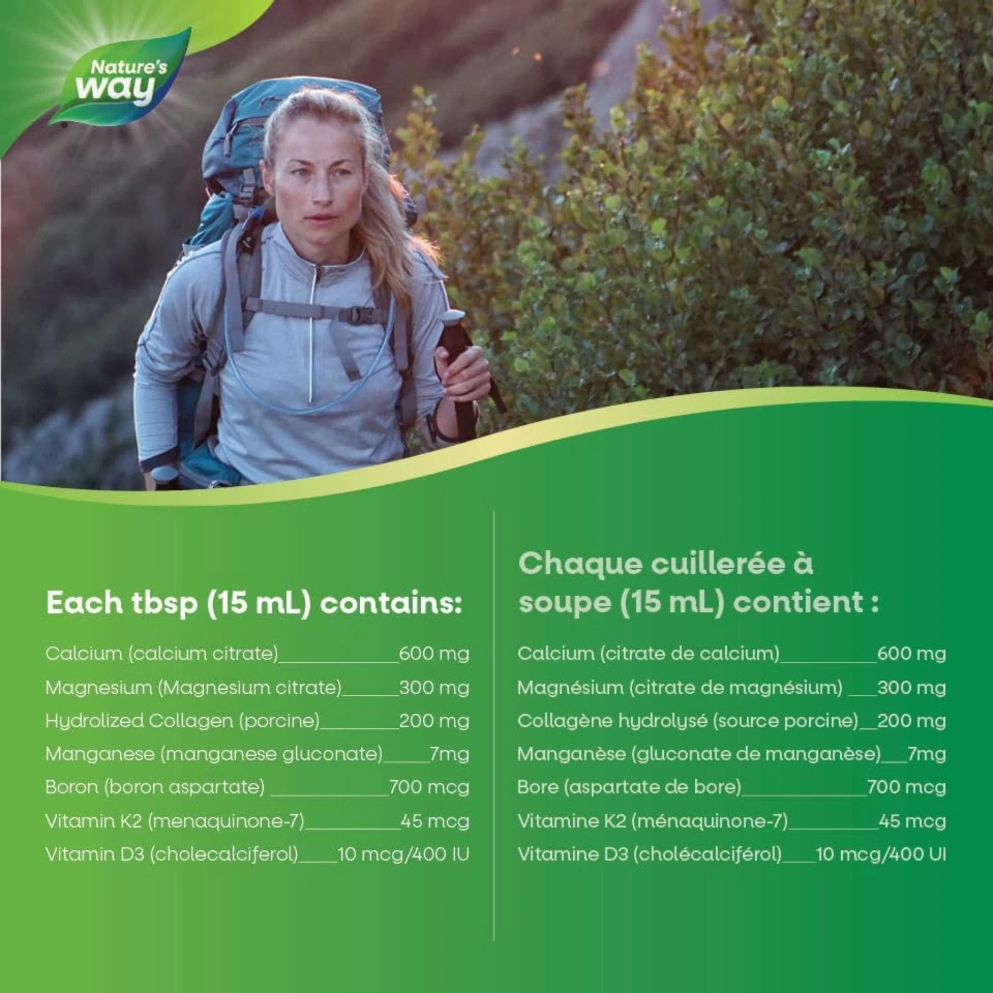 Nature's Way Calcium & Magnesium Citrate (2:1) with Vitamin K2 & Collagen, 500ml - Image 6