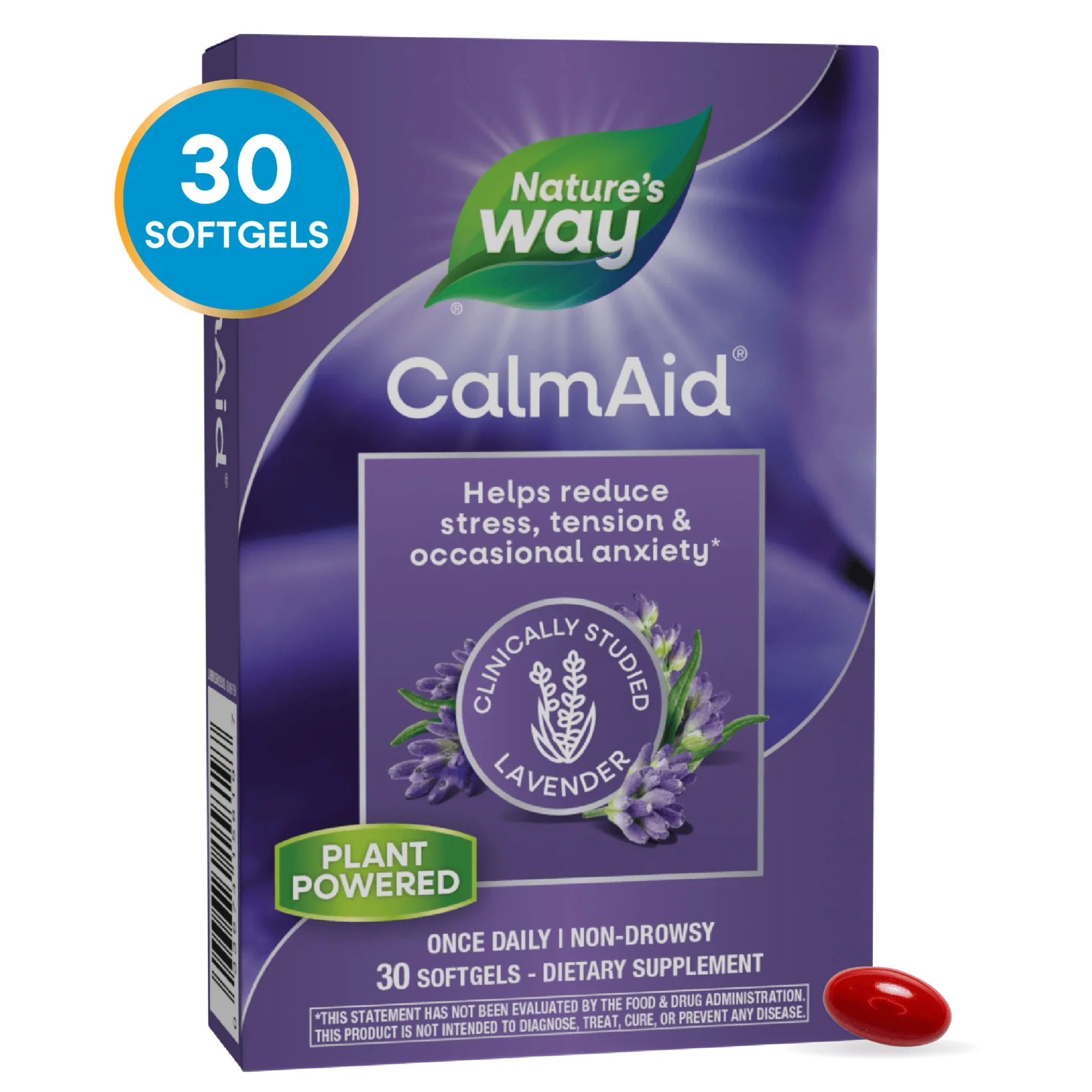 Nature's Way CalmAid with Silexa Lavender Oil, Stress and Anxiety Support, 30 Softgels - Image 3