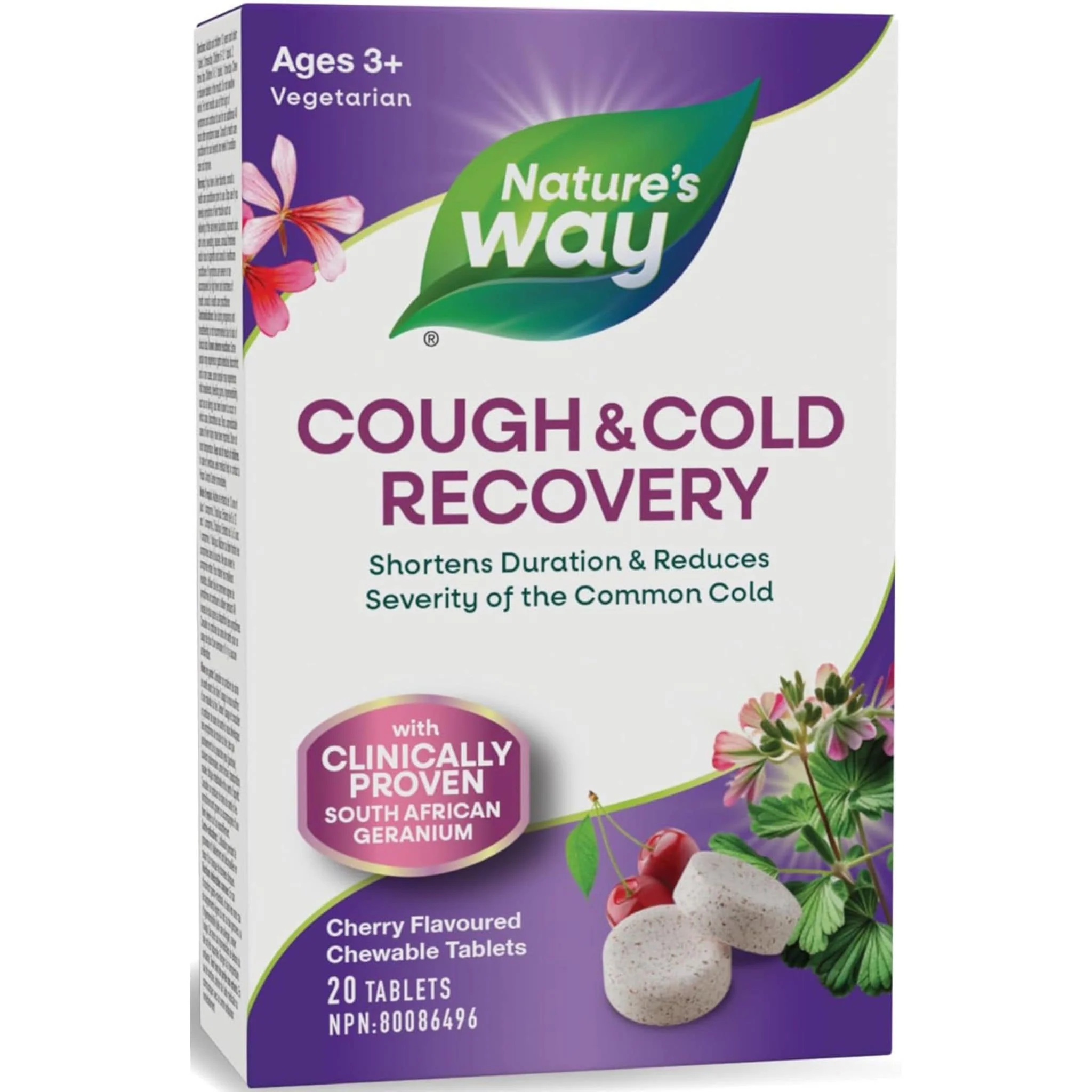 Nature's Way Cough and Cold Recovery, Shortens Duration and Reduces Severity of the Common Cold, 20 Chewable Tablets