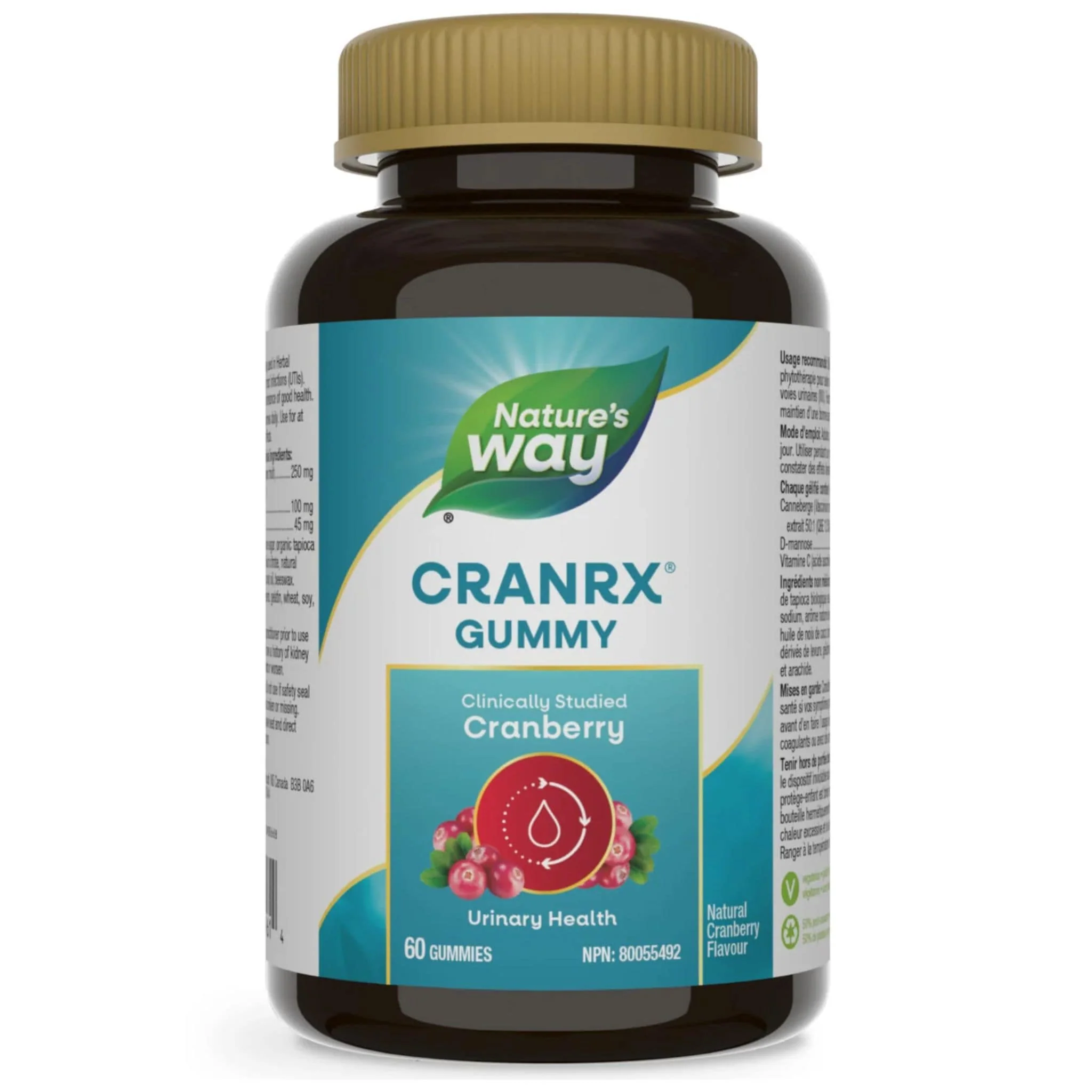 Nature's Way CranRX Cranberry Gummies, Cranberry 250mg To Help Prevent Recurrent Urinary Tract Infections (UTIs), 60 Gummies