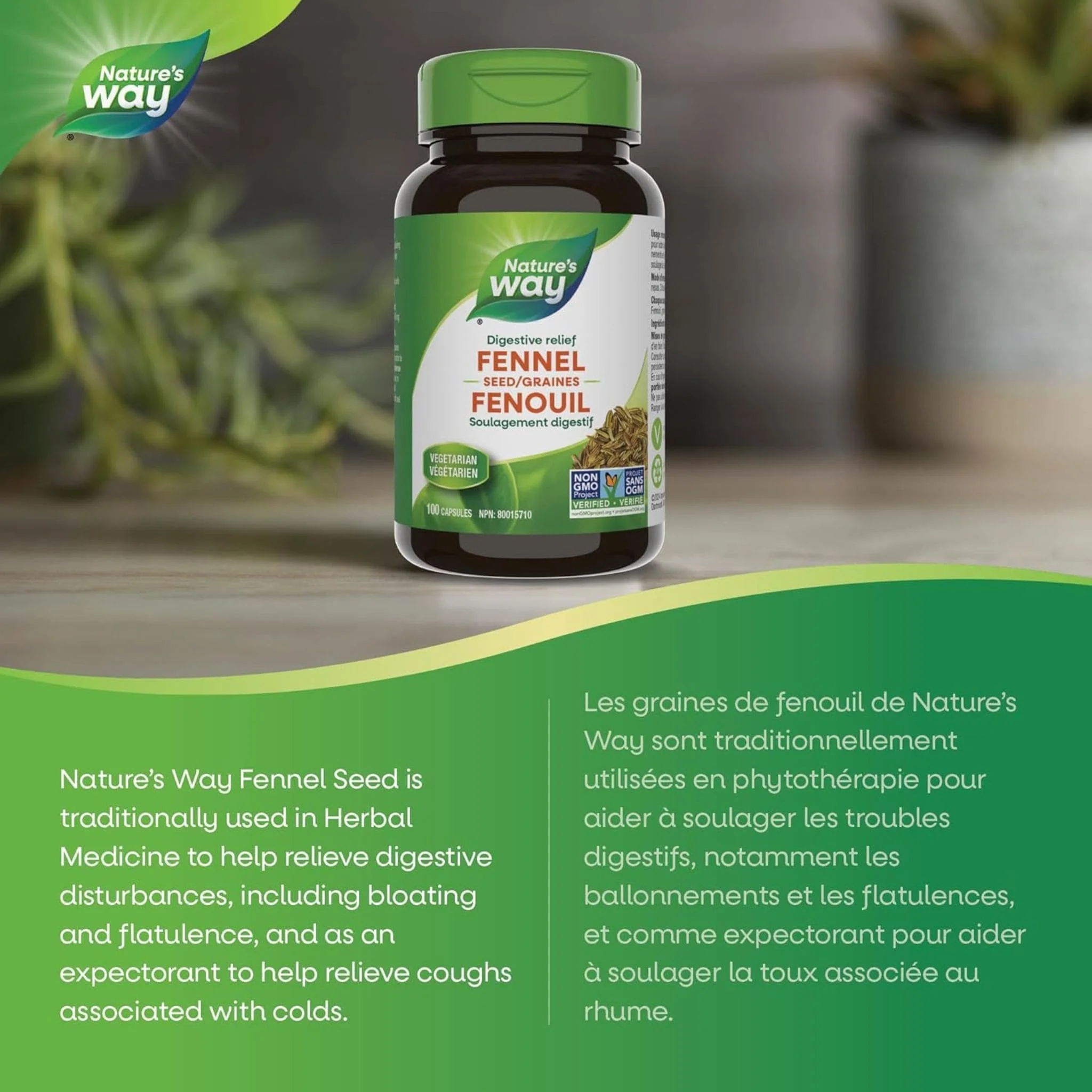 Nature's Way Fennel Seed, 100 Vegetable Capsules - Image 4