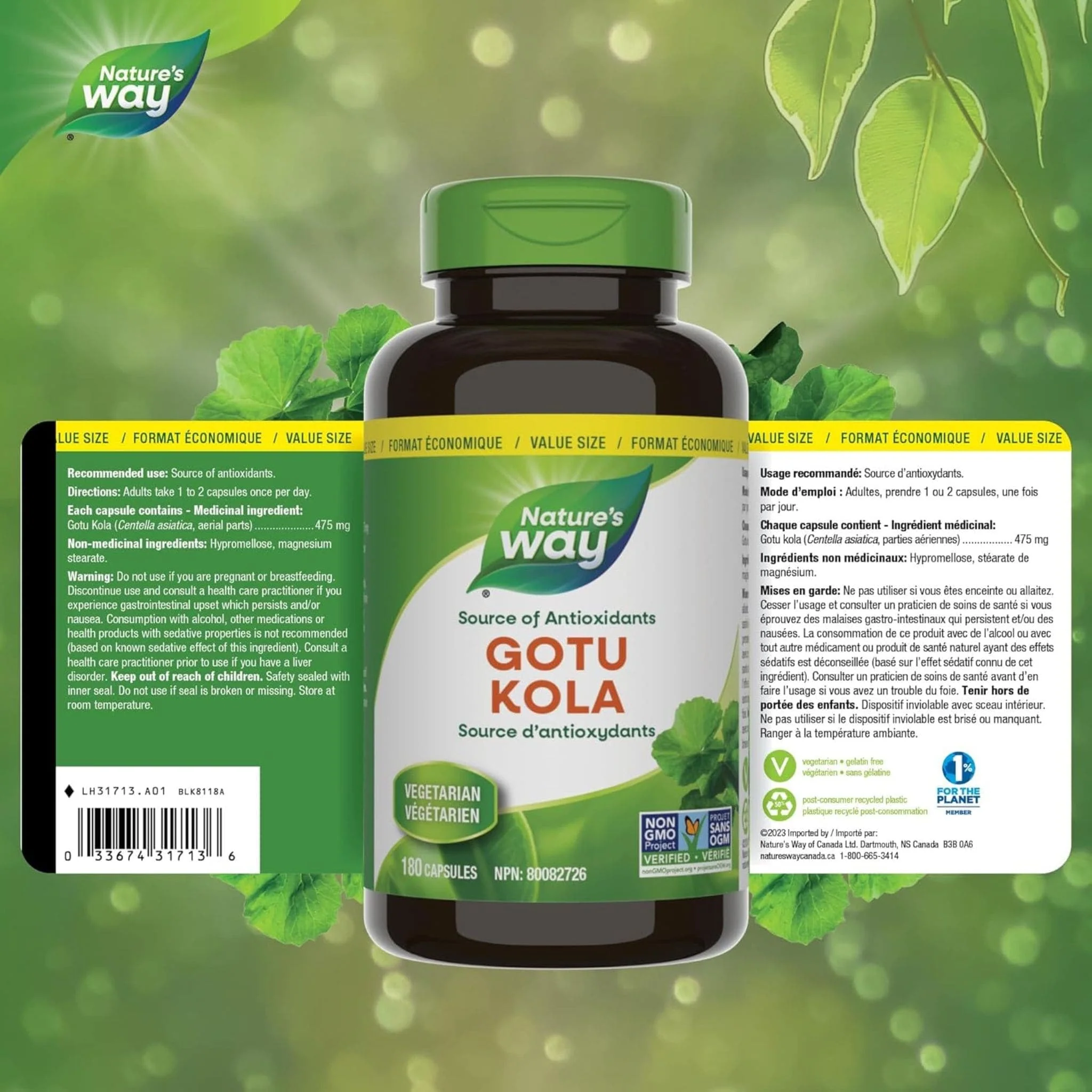 Nature's Way Gotu Kola 475mg Capsules - Image 9