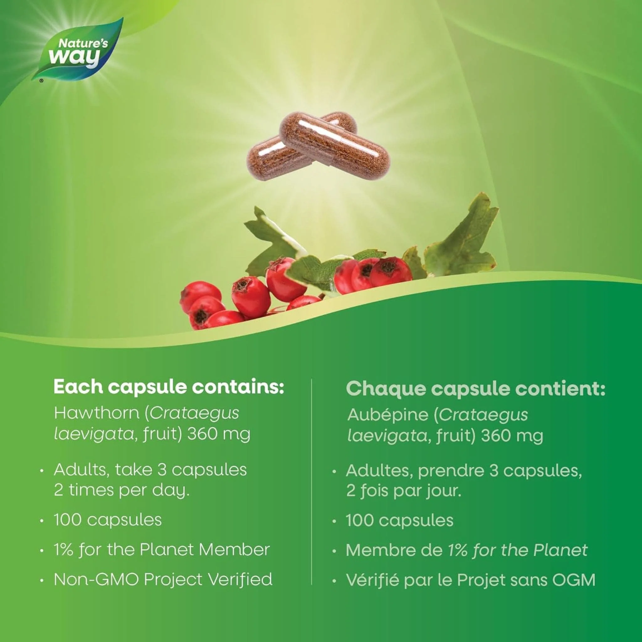 Nature's Way Hawthorn Berries 360mg Capsules - Image 4