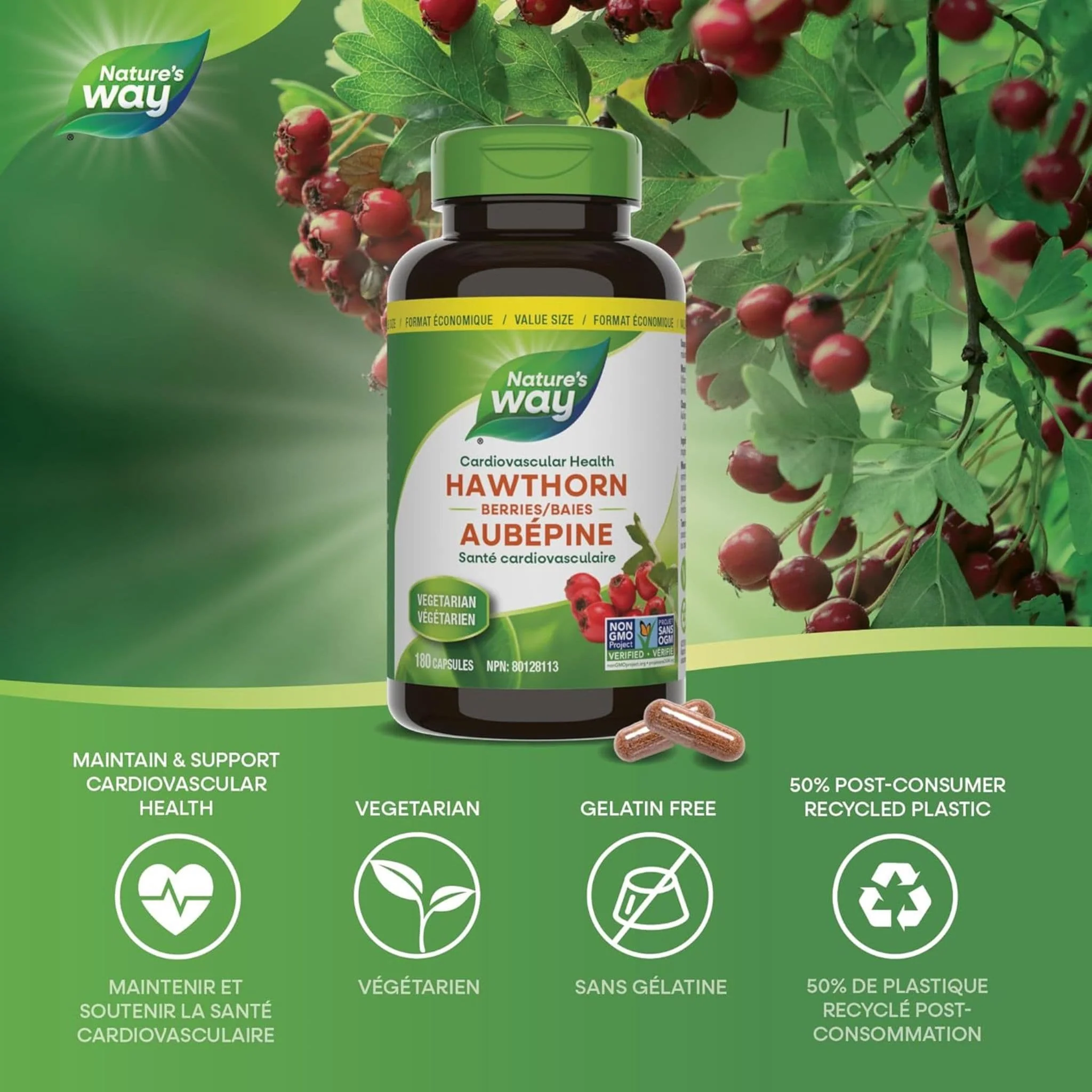 Nature's Way Hawthorn Berries 360mg Capsules - Image 9