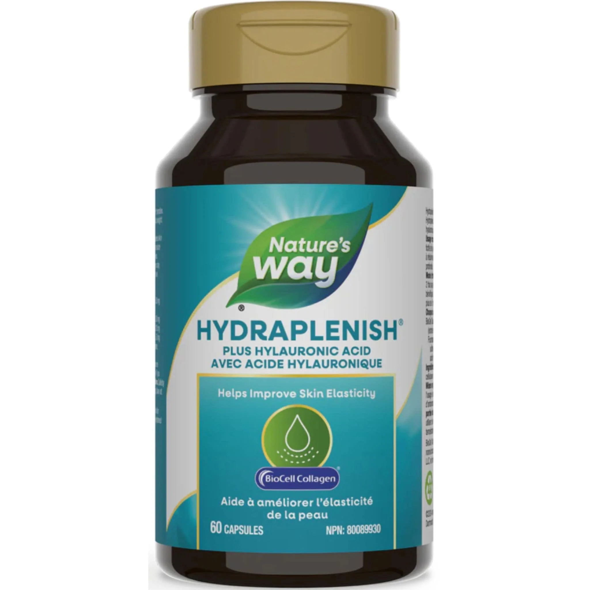 Nature's Way Hydraplenish Hyaluronic Acid (Made with BioCell Collagen), 60 Vcaps
