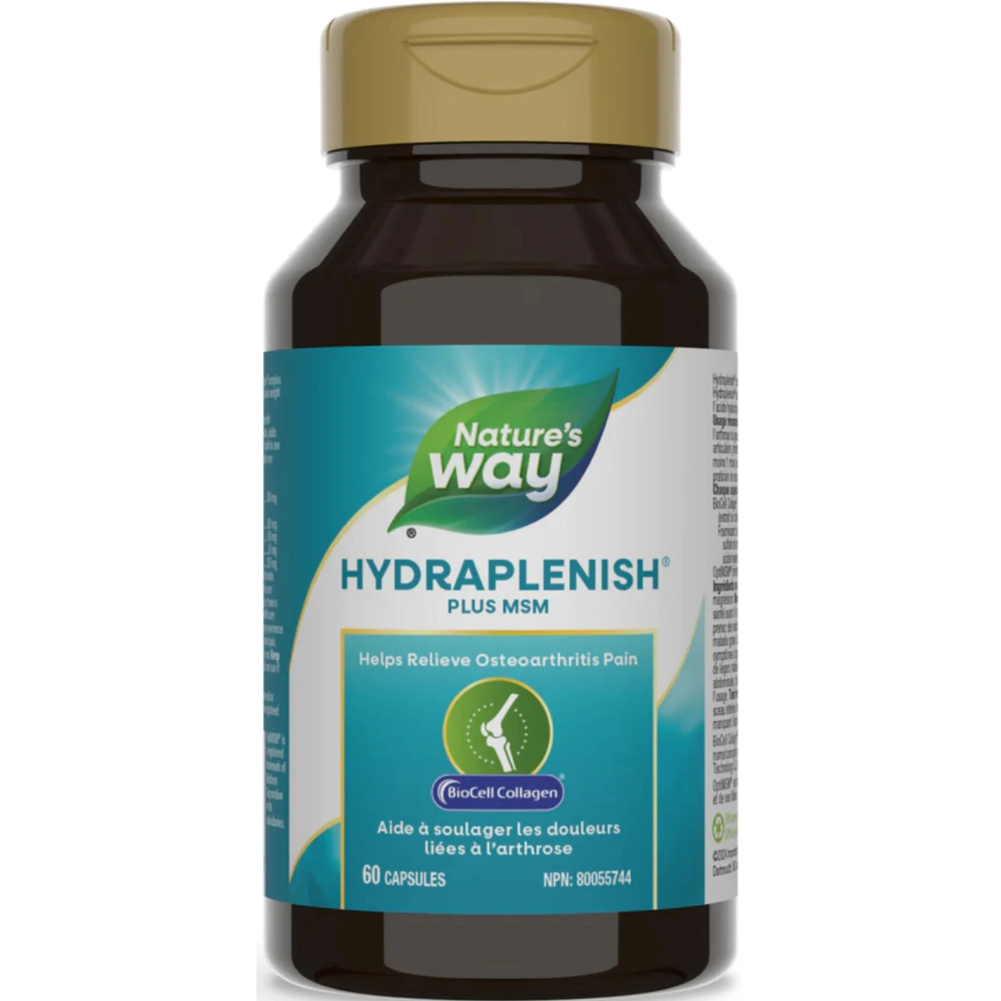 Nature's Way Hydraplenish with MSM & Hyaluronic Acid, 60 Vcaps