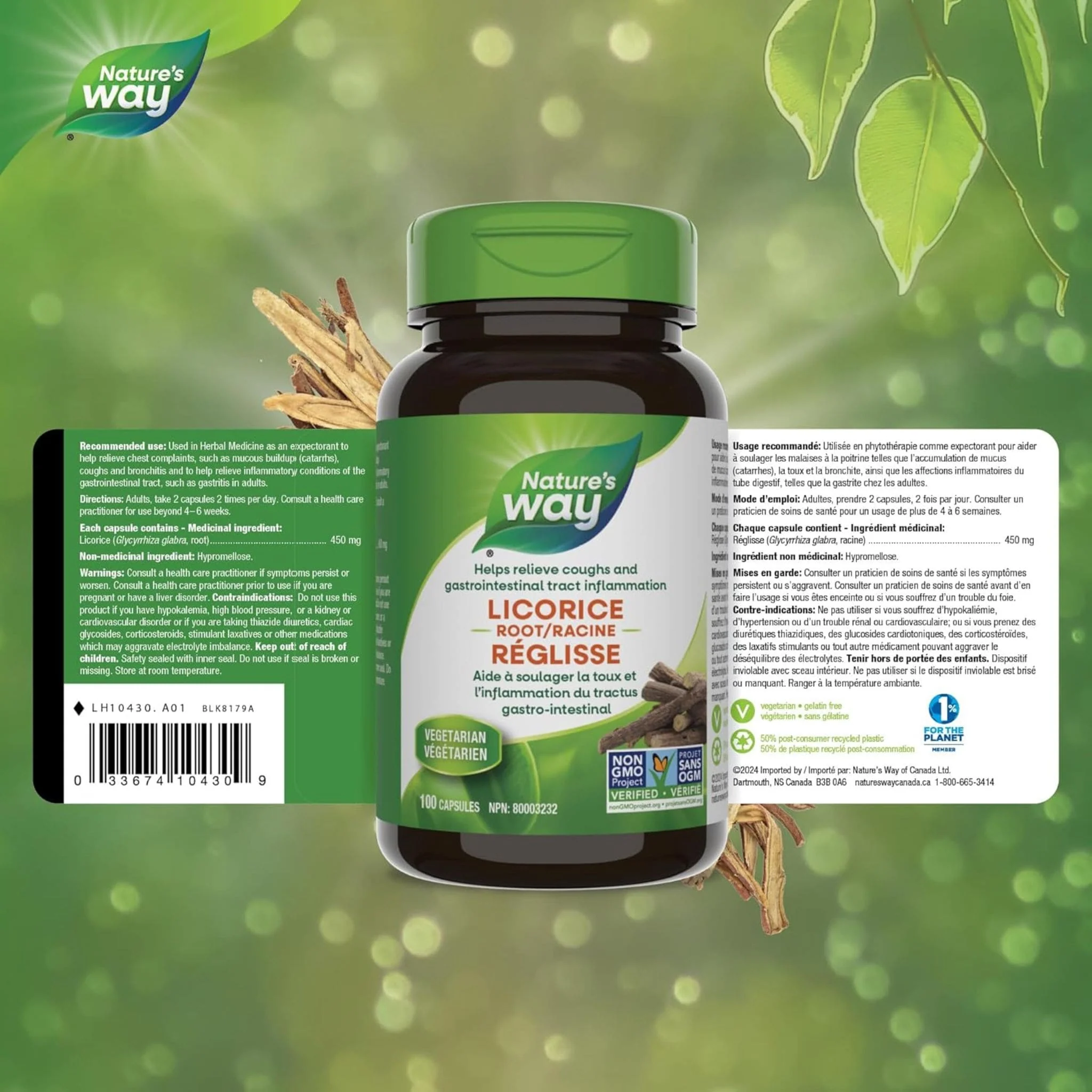 Nature's Way Licorice Root, 100 Vegetable Capsules - Image 3