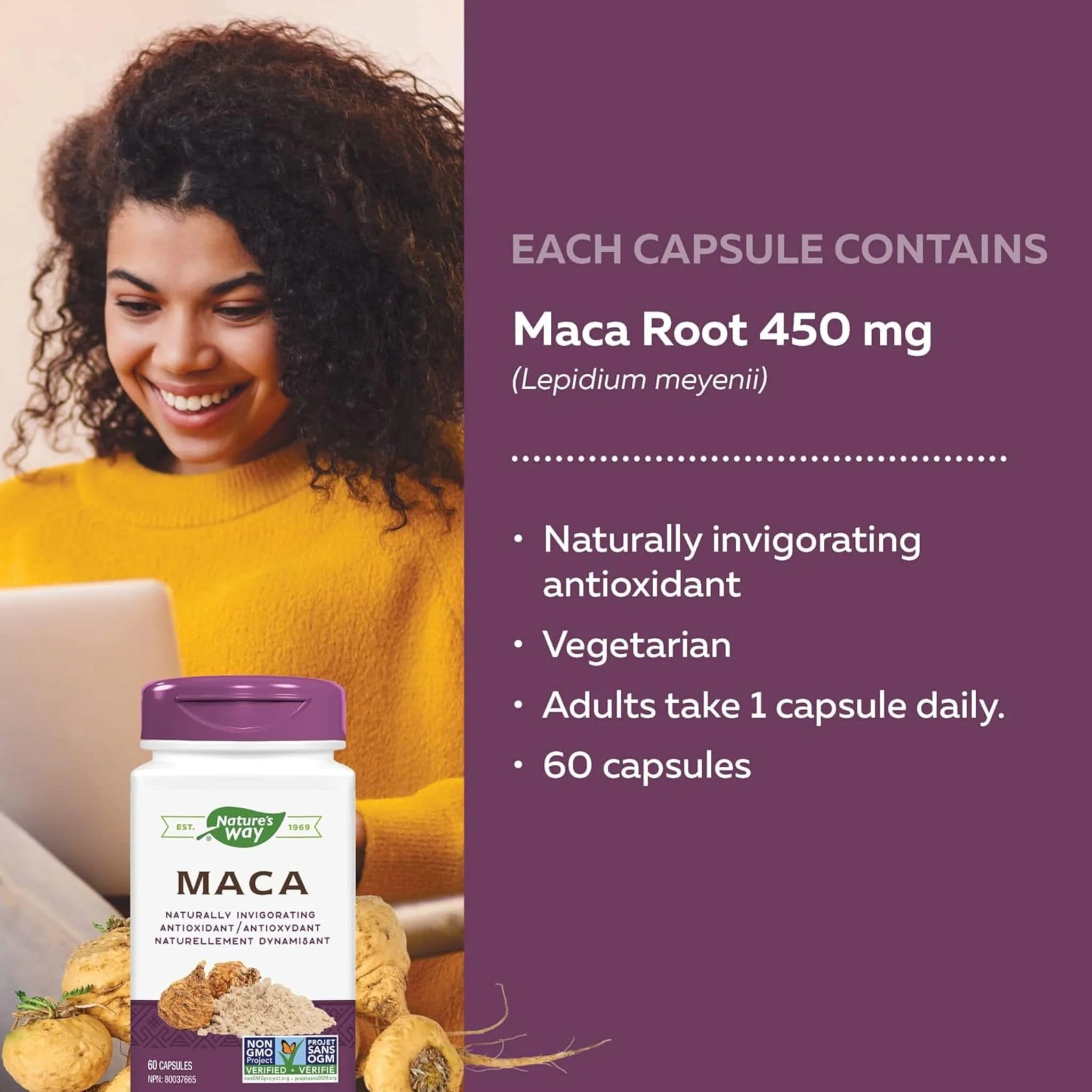 Nature's Way Maca Standardized Extract, 60 Vegetable Capsules - Image 4