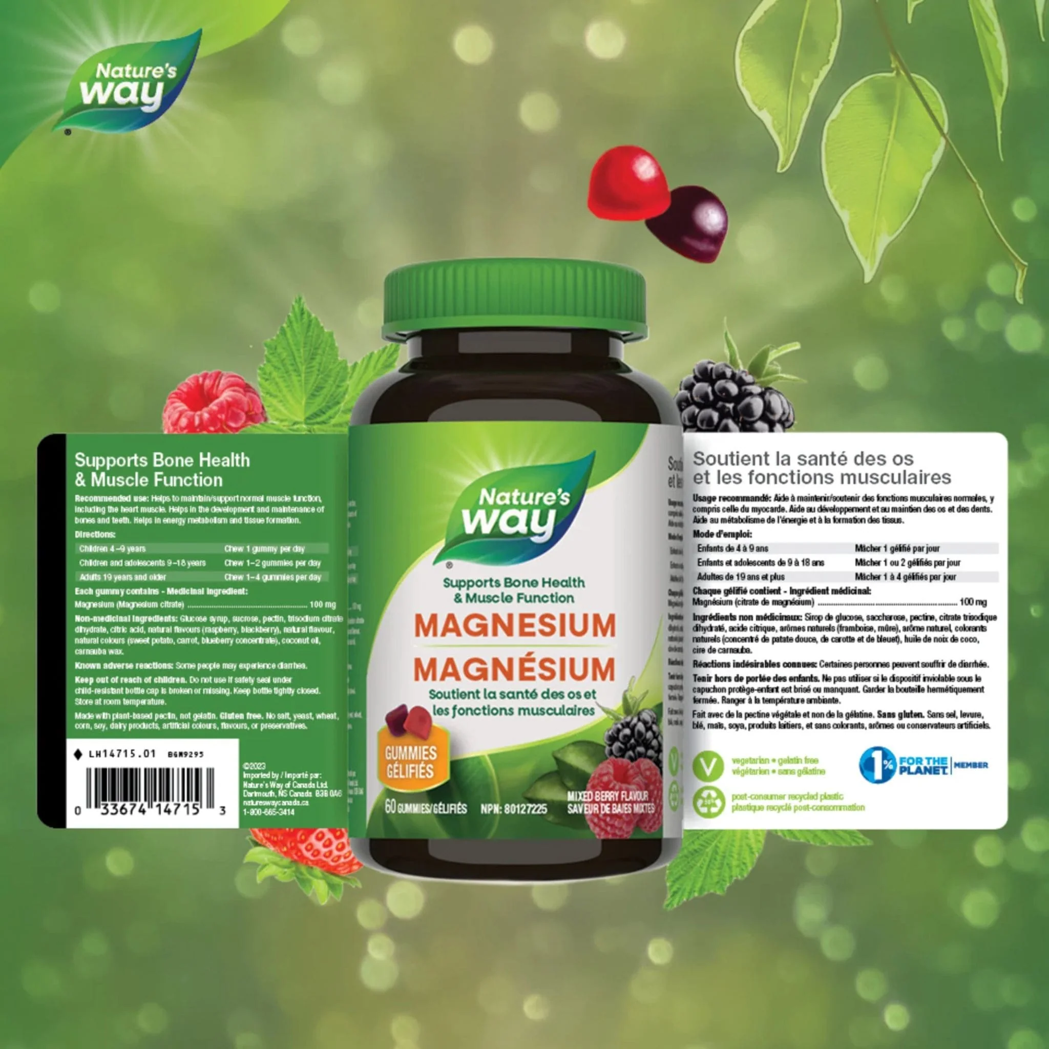 Nature's Way Magnesium Gummy, Supports Bone Health and Muscle Function, 60 Gummies - Image 2