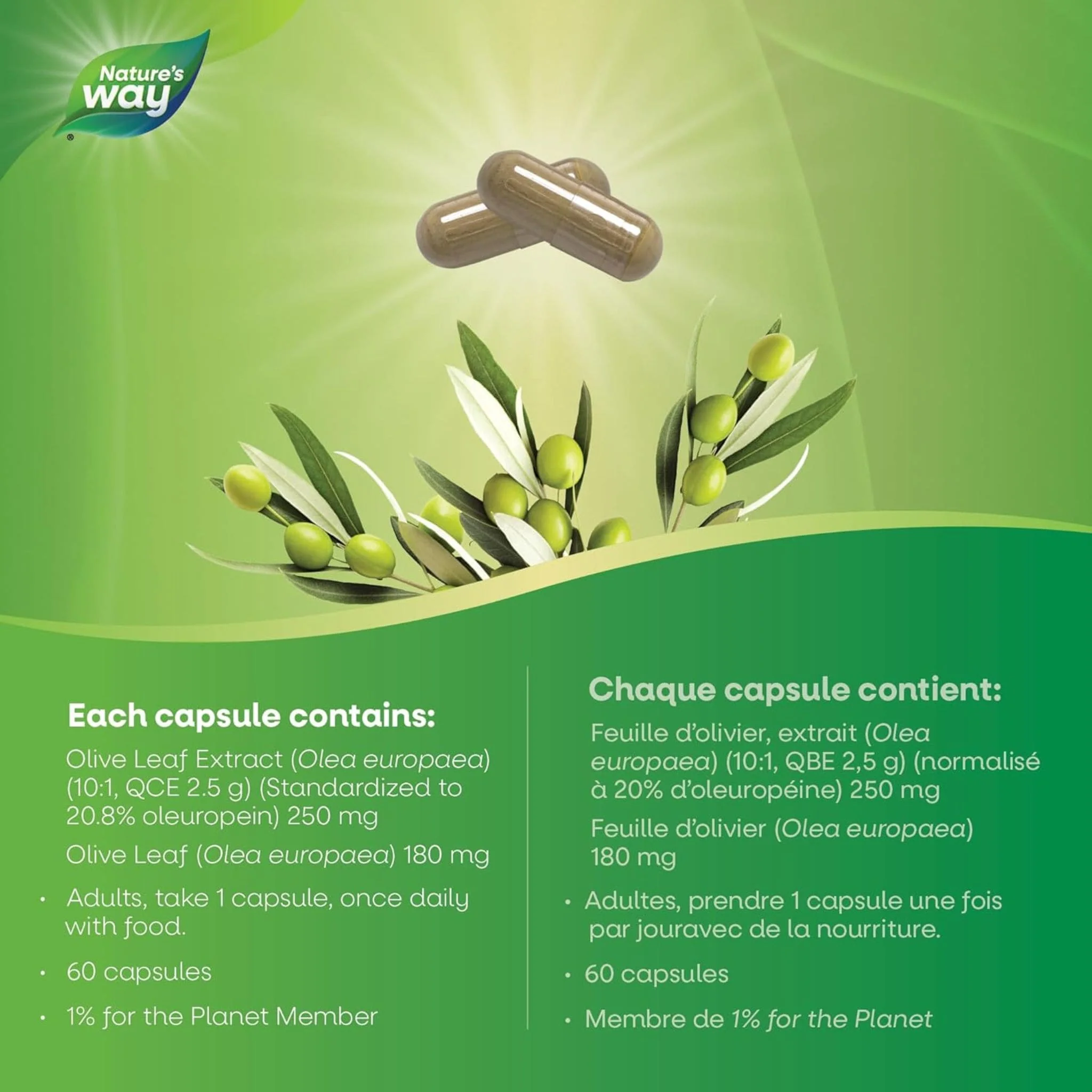 Nature's Way Olive Leaf Standardized Extract, 60 Vcaps CLEARANCE 75% Off Exp 2/26 Final Sale - Image 5