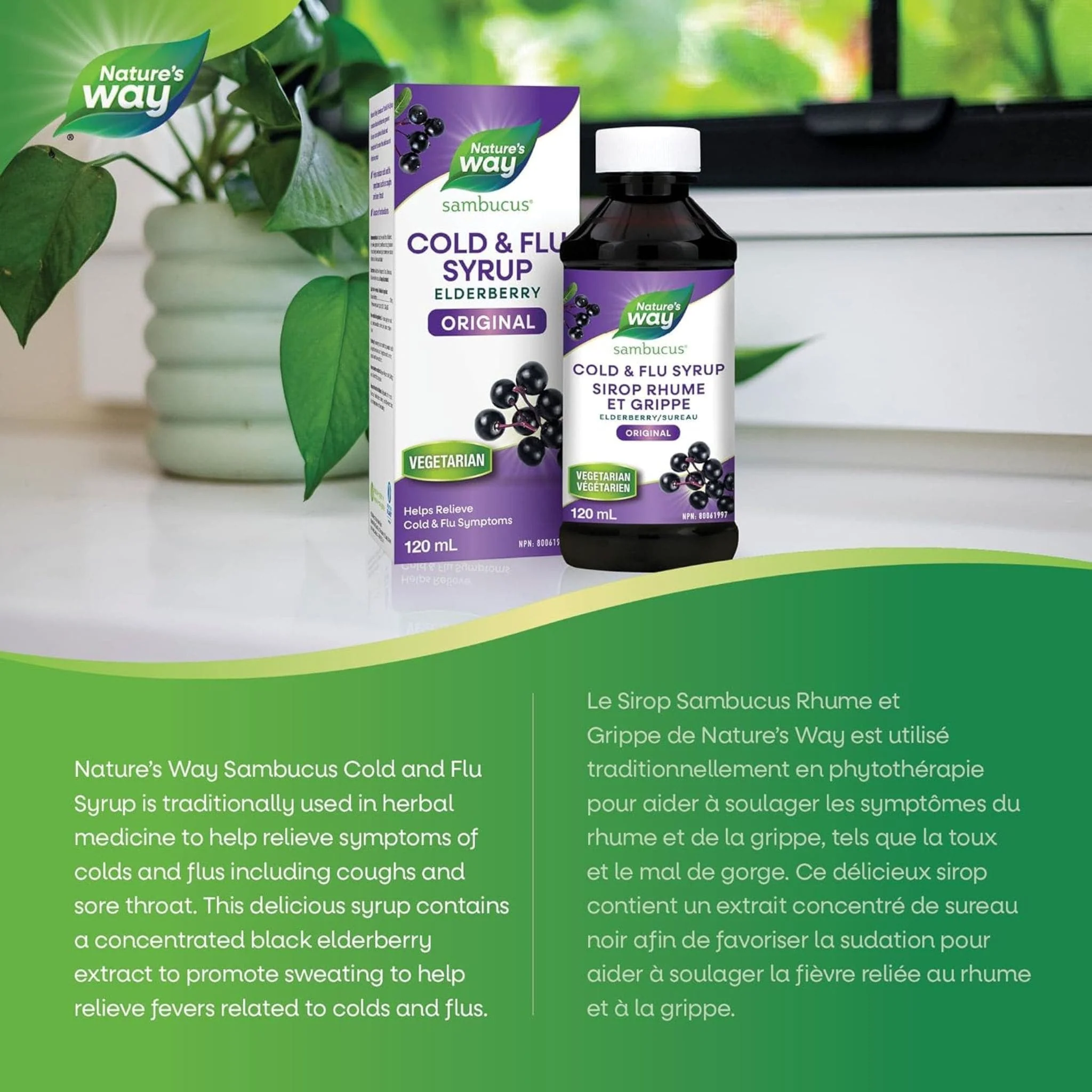 Nature's Way Organic Sambucus Syrup, Standardized Elderberry Syrup - Image 4