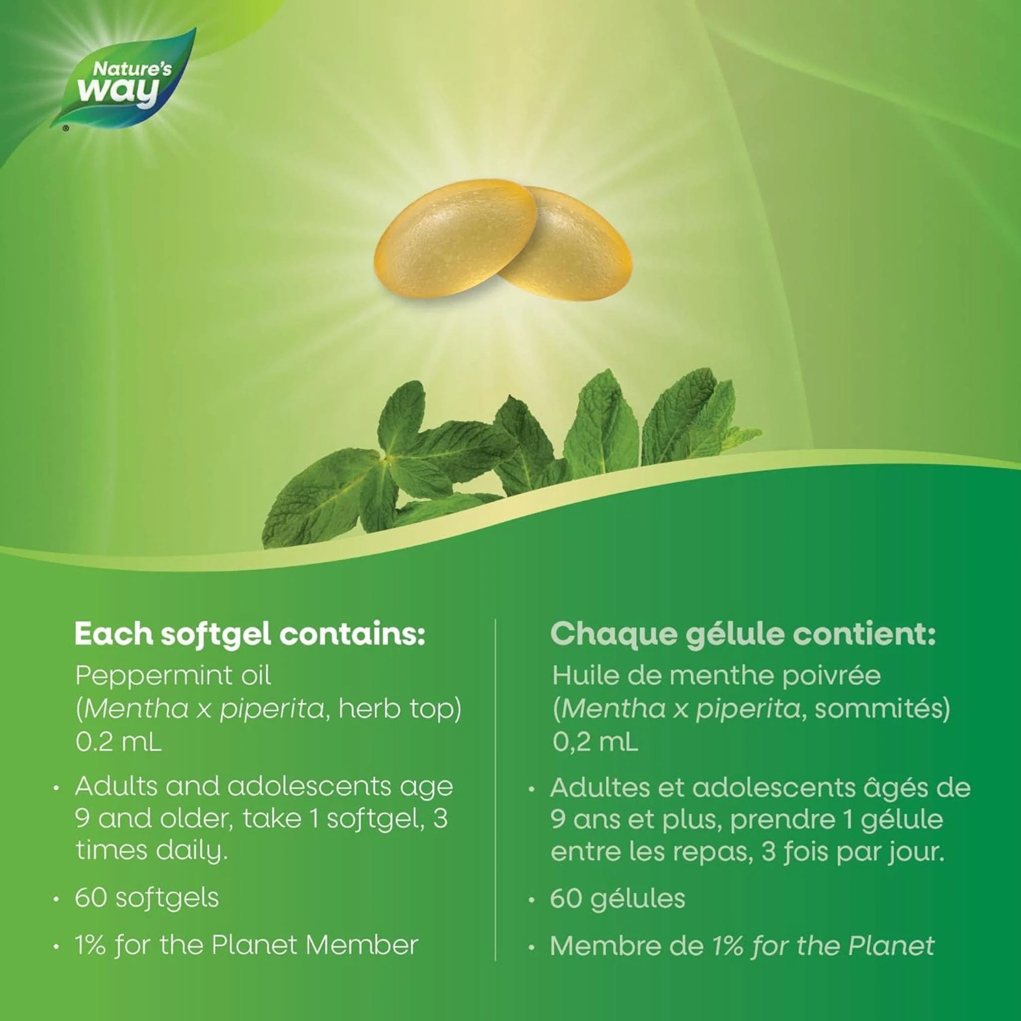 Nature's Way Pepogest Peppermint Oil, 60 Enteric Coated Softgels - Image 5