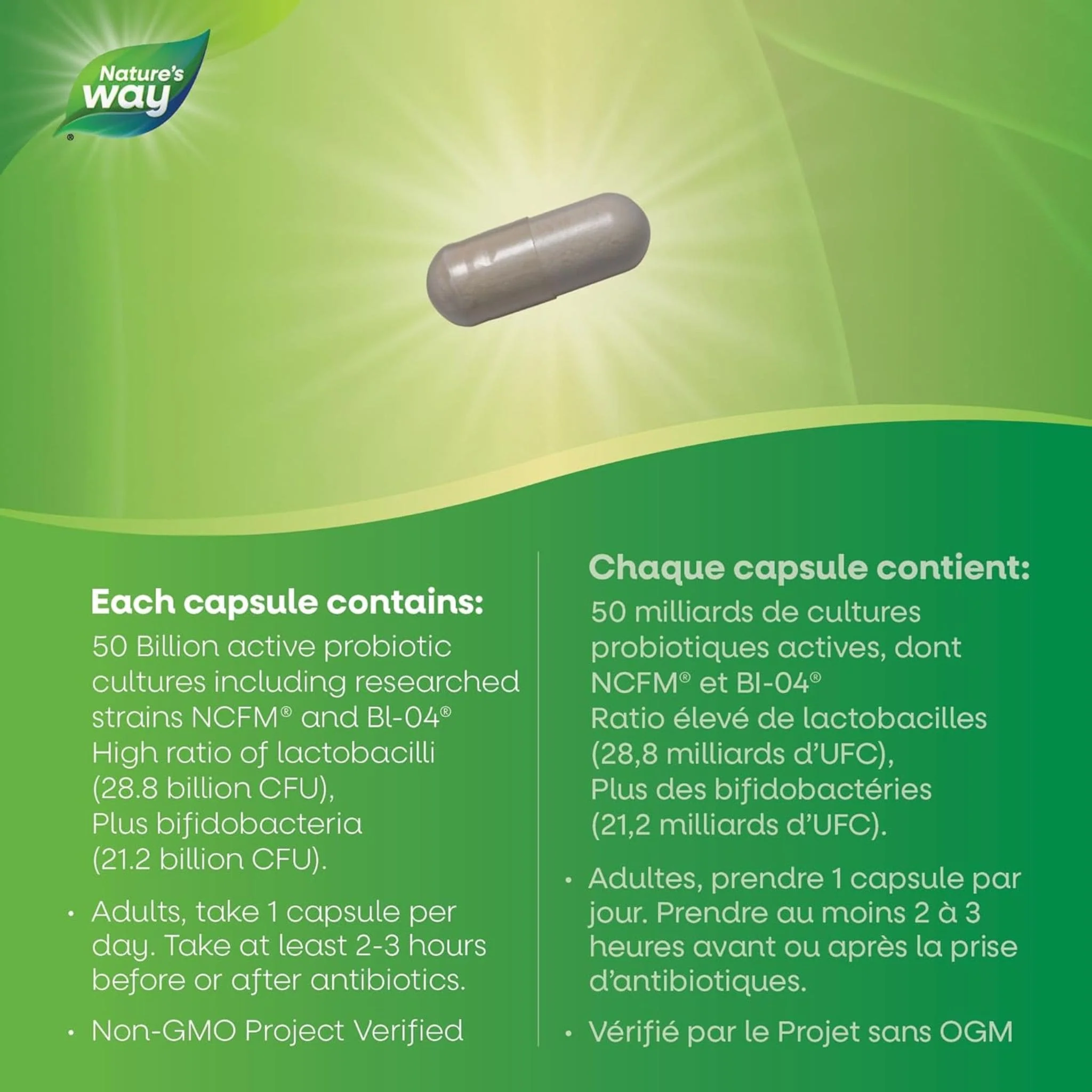 Nature's Way Optima, Women's, 50 Billion Active Shelf Stable Probiotics (Dairy and Gluten Free), 30 VCapsules CLEARANCE 50% Off Exp 11/26 Final Sale - Image 4