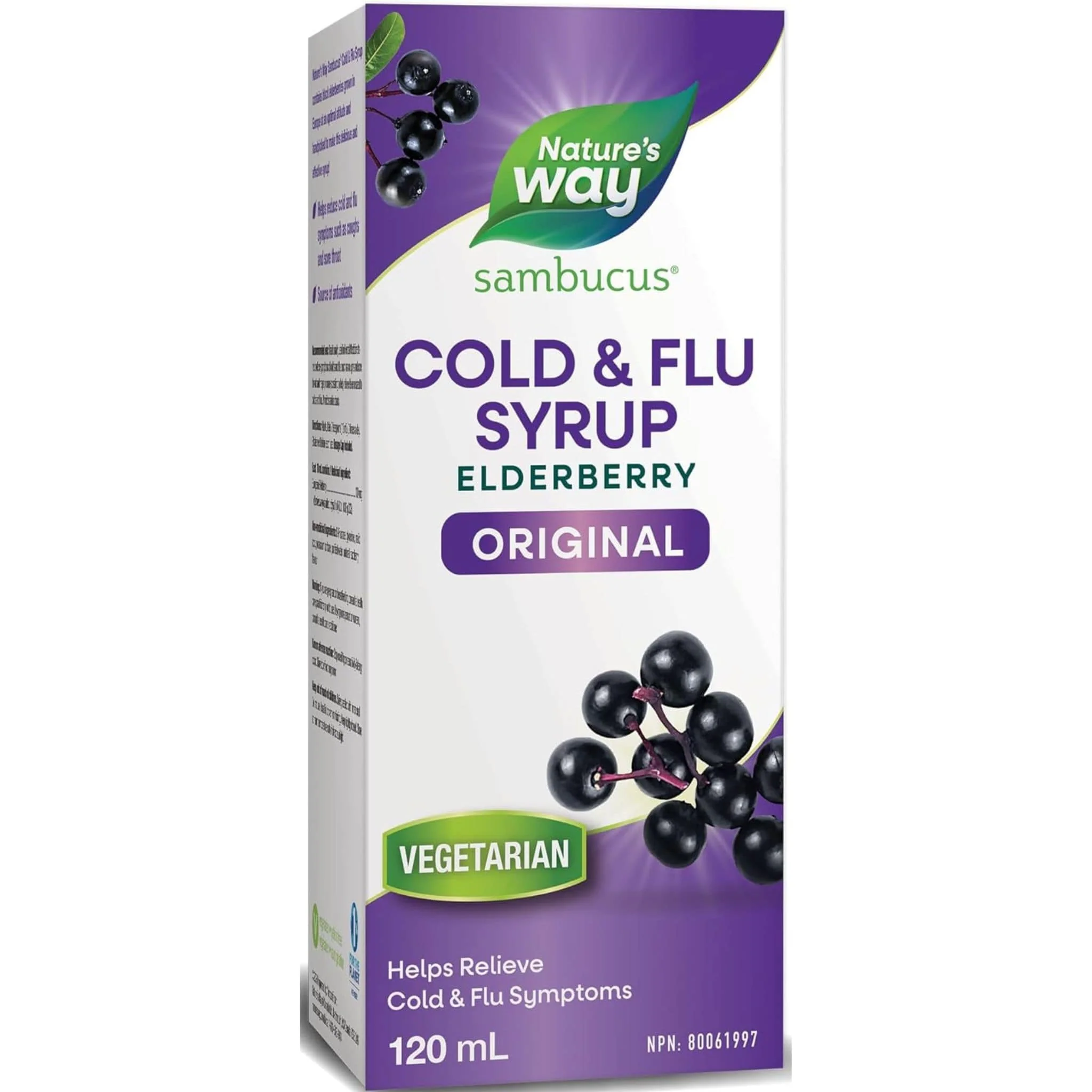Nature's Way Sambucus Black Elderberry FluCare Syrup Original (Virologist Tested), 120ml