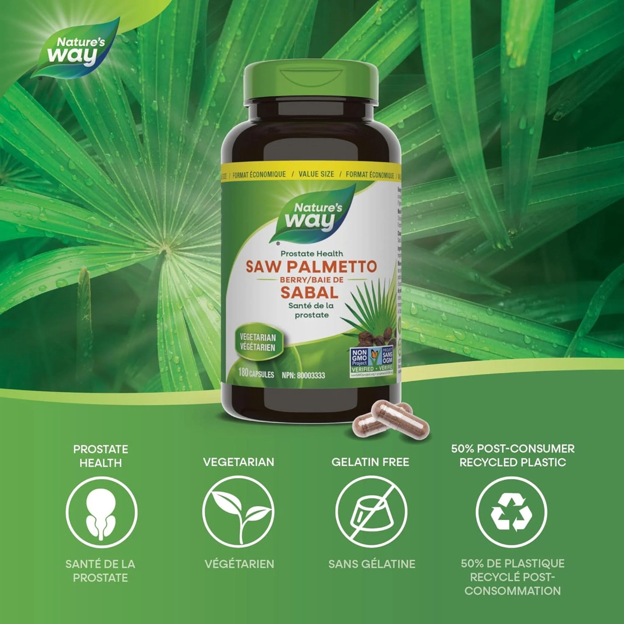 Nature's Way Saw Palmetto Berry 585mg, Mens Health, Capsules - Image 10