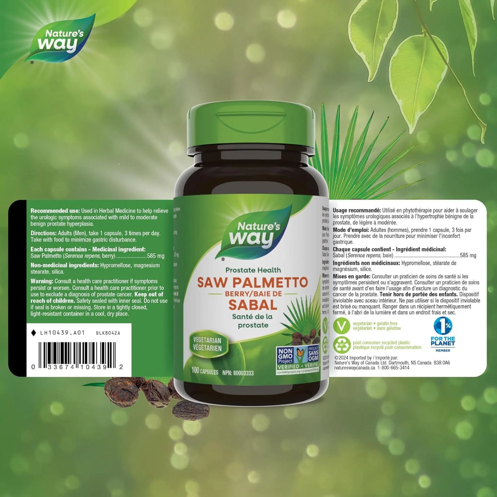 Nature's Way Saw Palmetto Berry 585mg, Mens Health, Capsules - Image 2