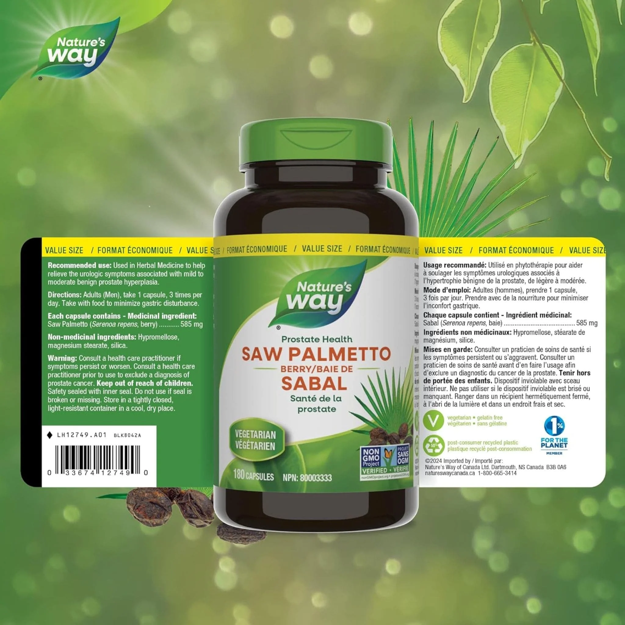 Nature's Way Saw Palmetto Berry 585mg, Mens Health, Capsules - Image 9