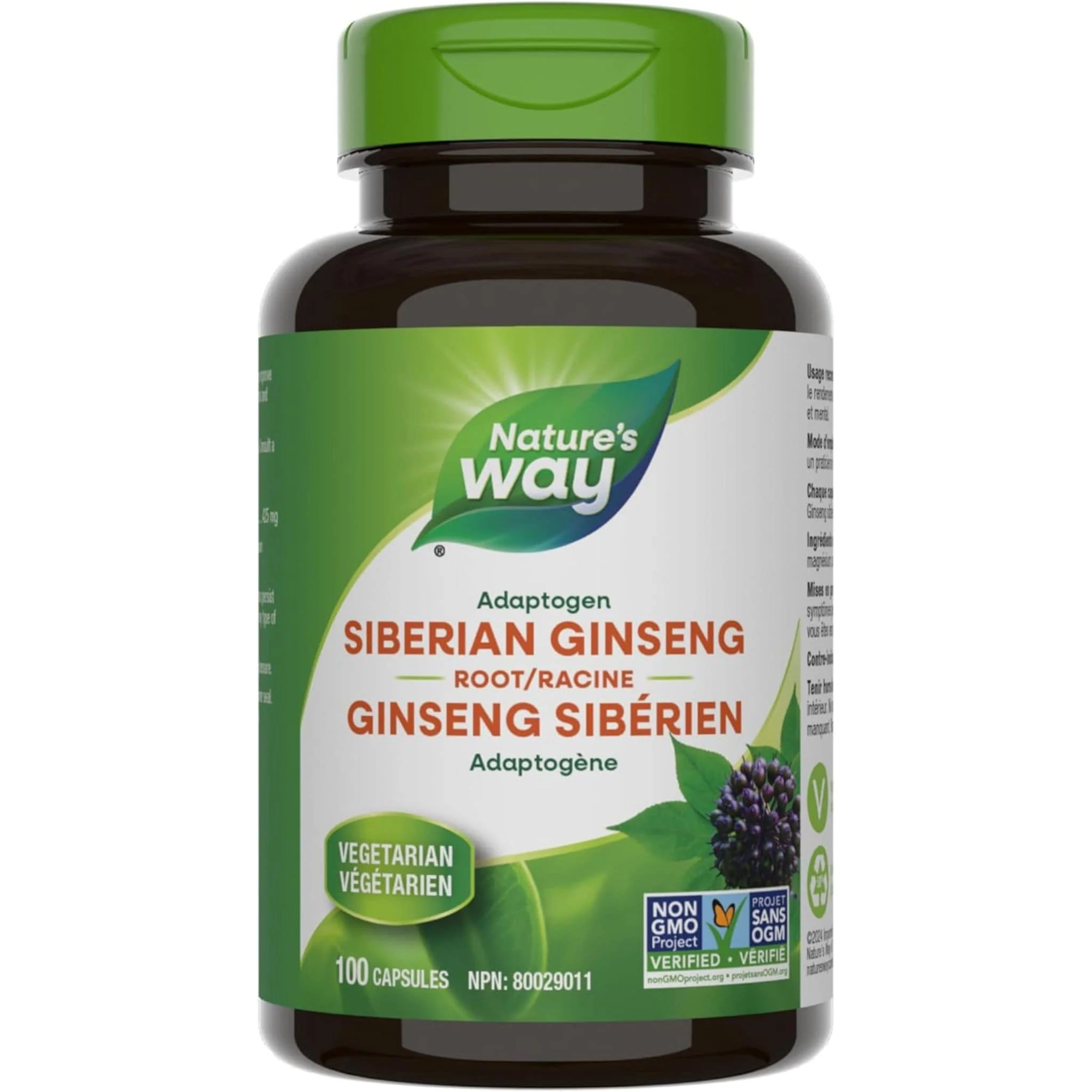 Nature's Way Siberian Ginseng Root, 100 Vegetable Capsules