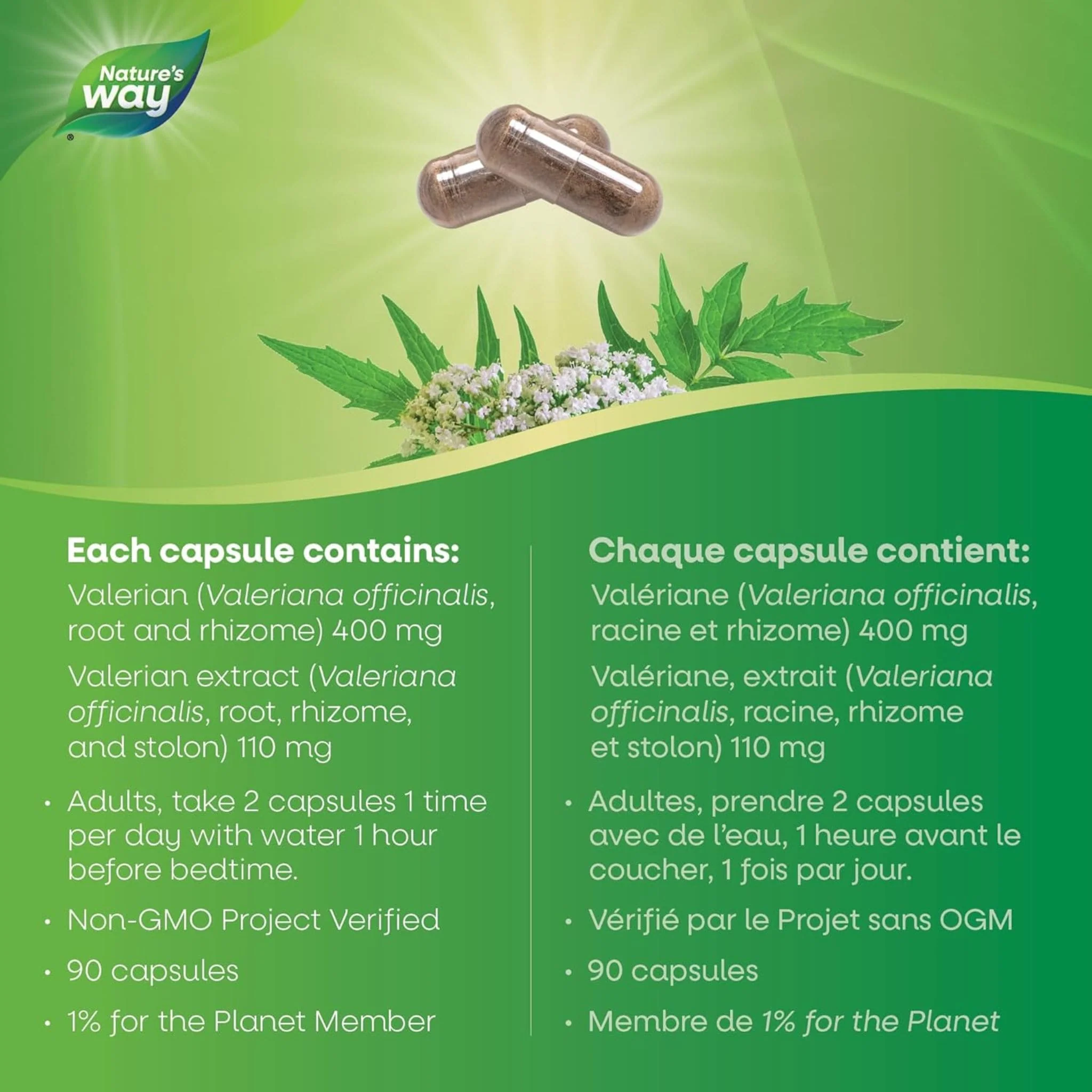 Nature's Way Valerian Standardized Extract, 90 Capsules - Image 5