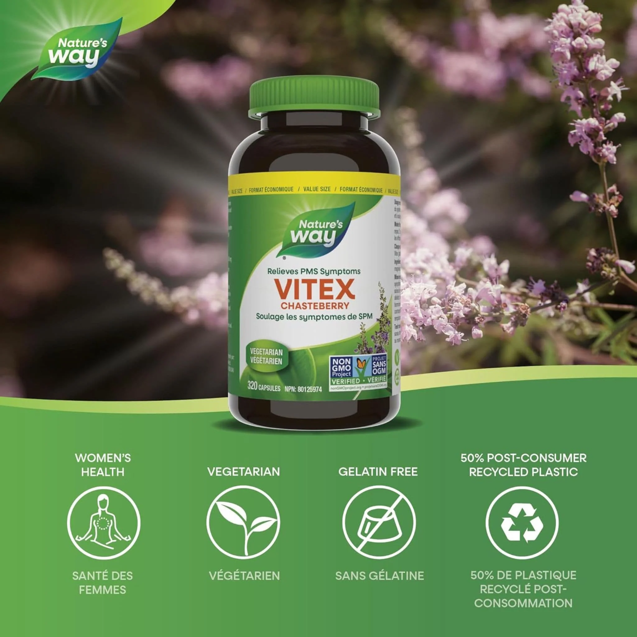Nature's Way Vitex 400mg, Chaste Tree 400mg Capsules - Image 10
