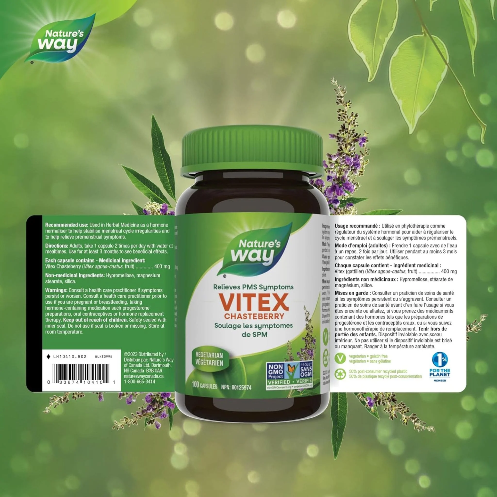 Nature's Way Vitex 400mg, Chaste Tree 400mg Capsules - Image 2