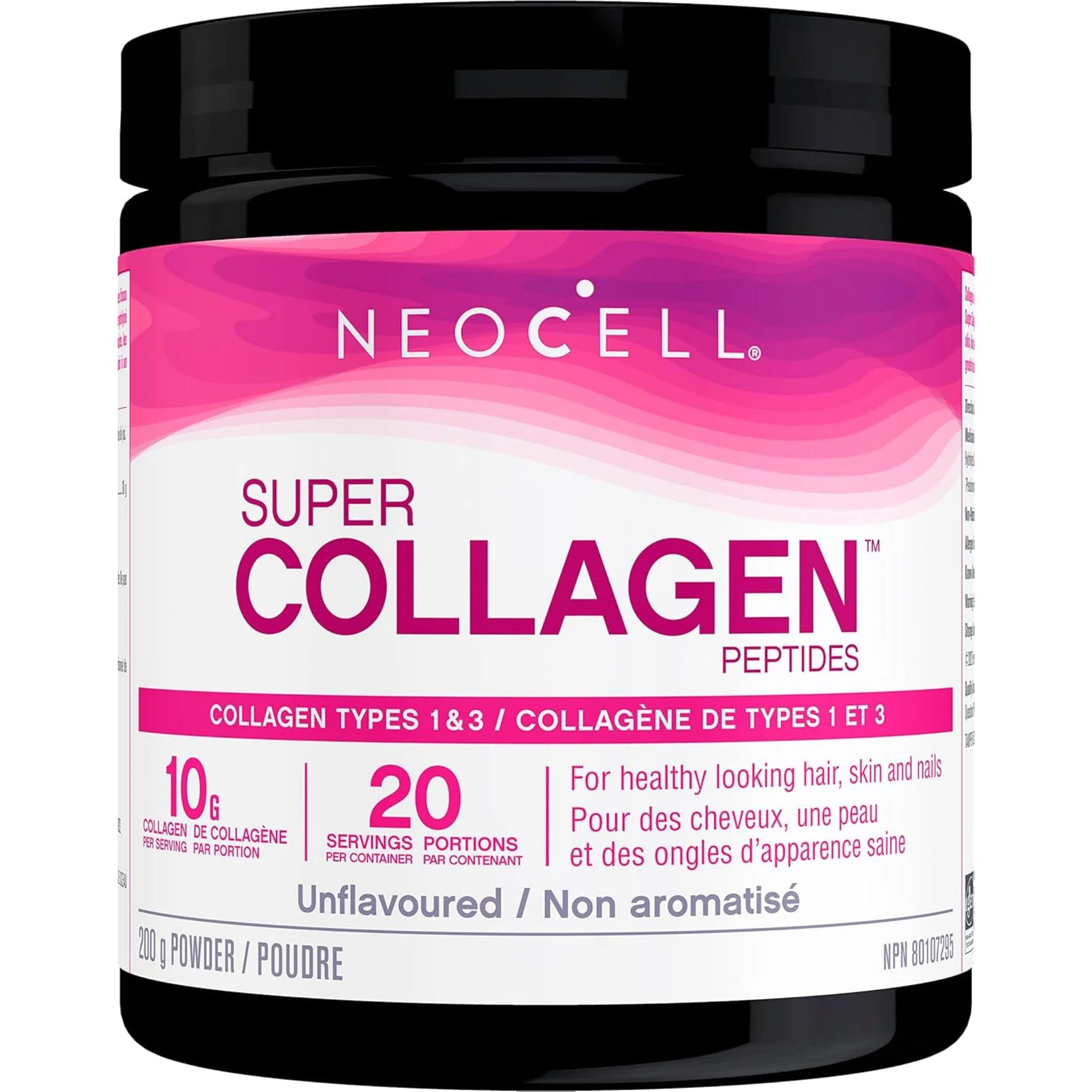 NeoCell Super Collagen Powder, Hydrolyzed Collagen Peptides Type 1 and 3 (Gluten-Free & Grass-Fed), 200g